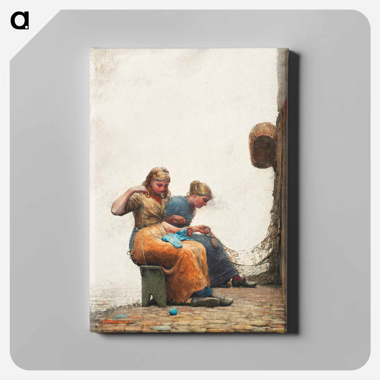 Mending the Nets - Winslow Homer Canvas.
