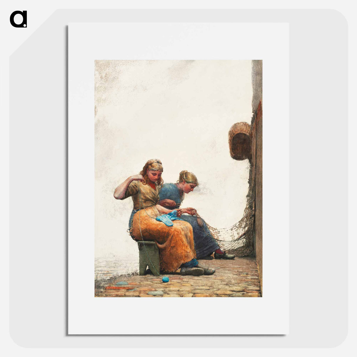 Mending the Nets - ウィンスロー ホーマー Poster.