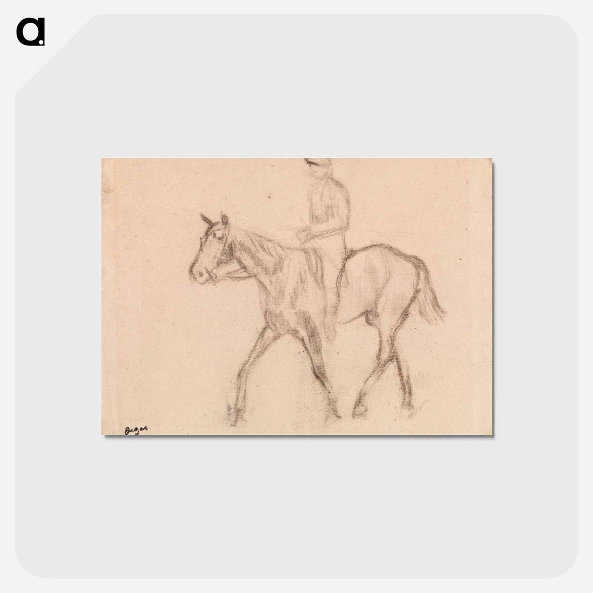 アートポストカード-Man on Horseback - エドガー ドガ Postcard.