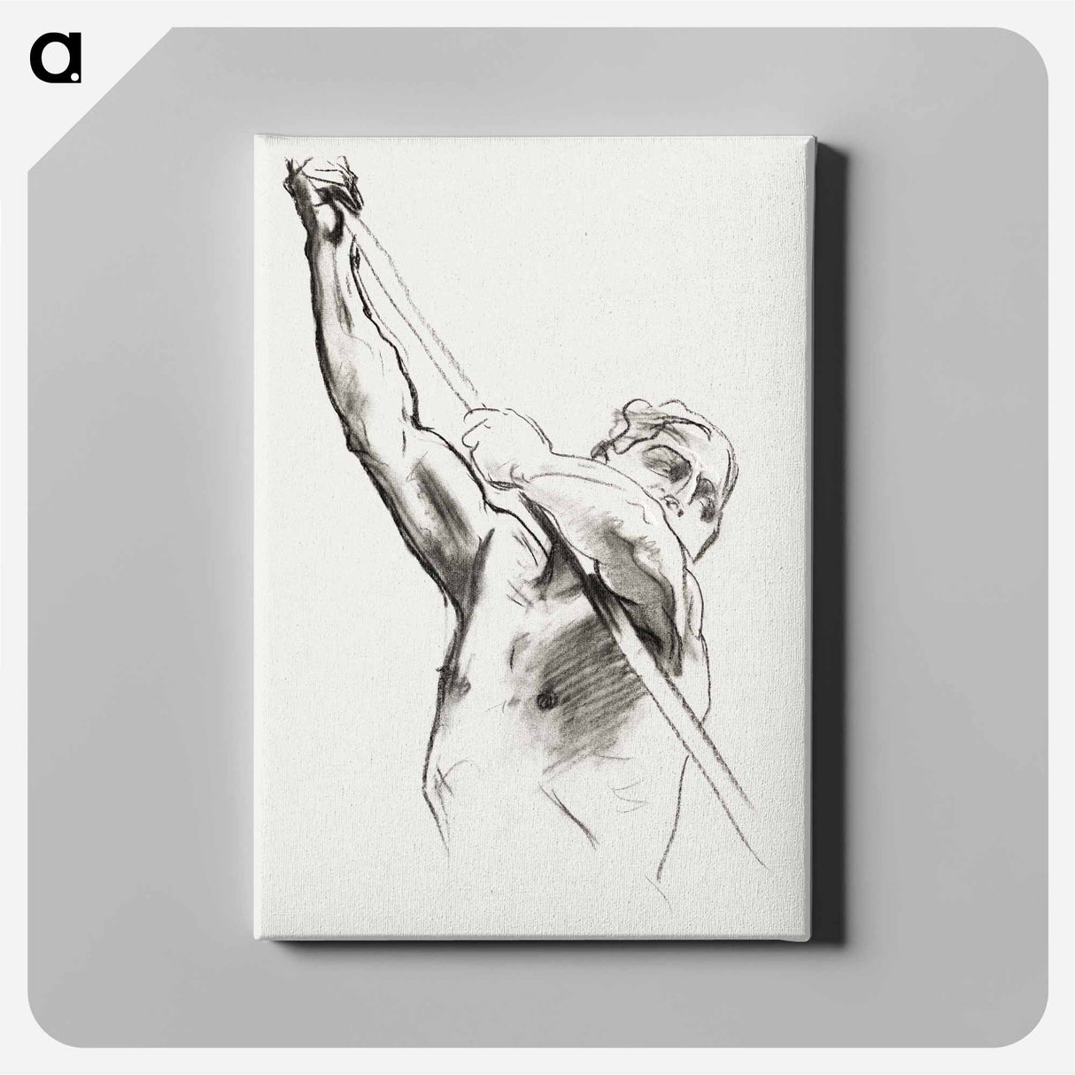 Male Torso with Pole - John Singer Sargent Canvas.