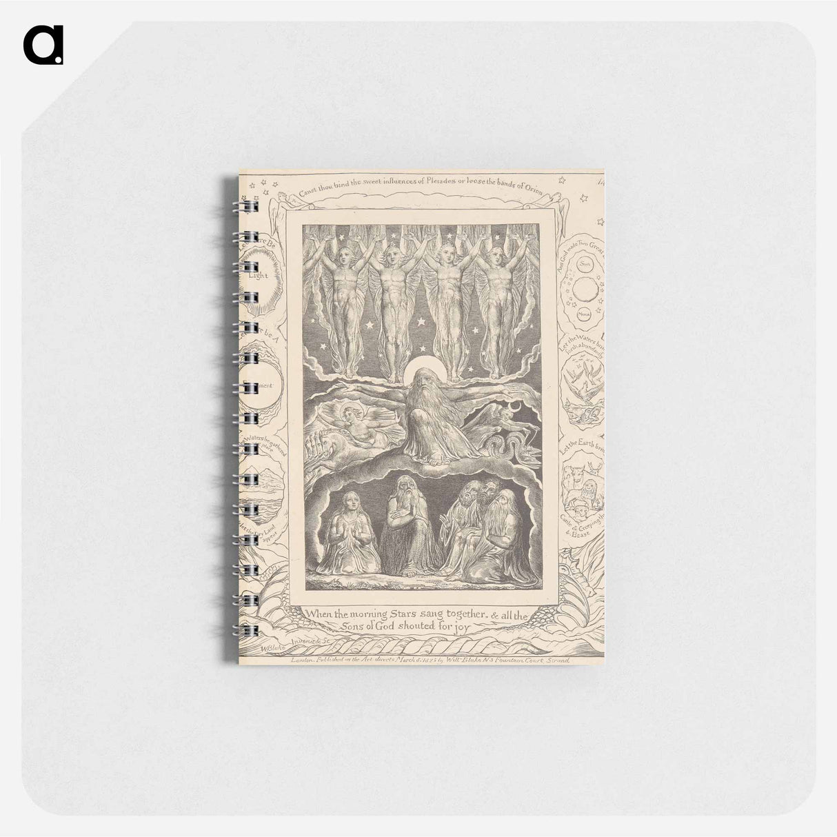 アートメモ帳-Book of Job, Plate 14, When the Morning Stars Sang Together - ウィリアム ブレイク Memo.