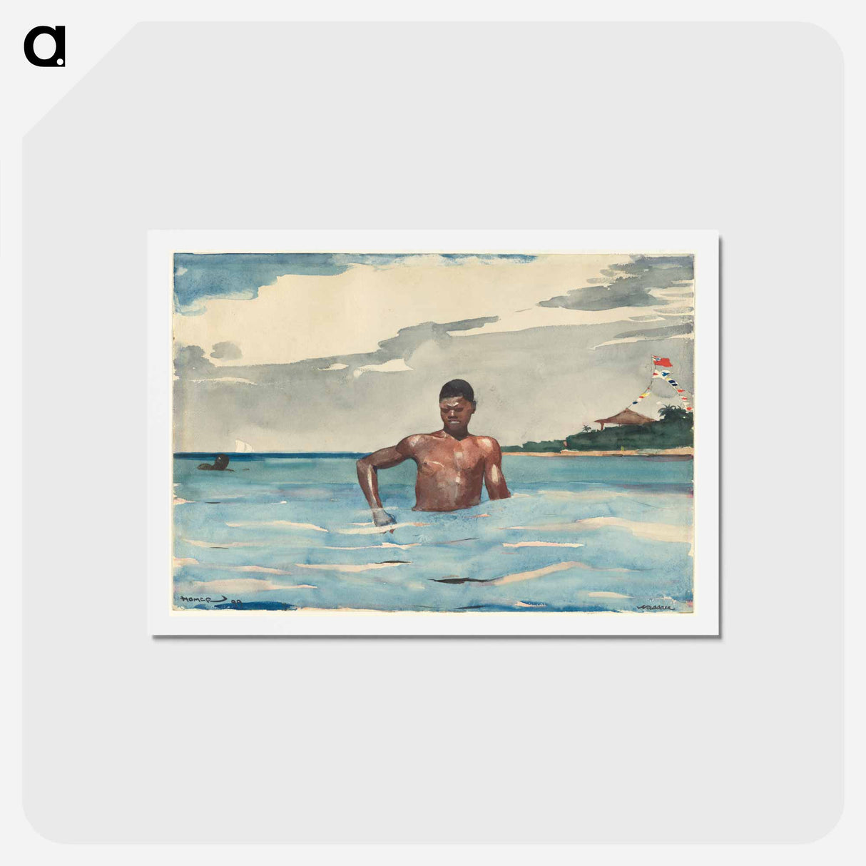 アートポストカード-The Bather - ウィンスロー ホーマー Postcard.