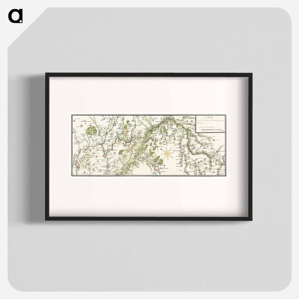 Getekende kaart van de Franse linies in Brabant - アンティーク地図 Poster.