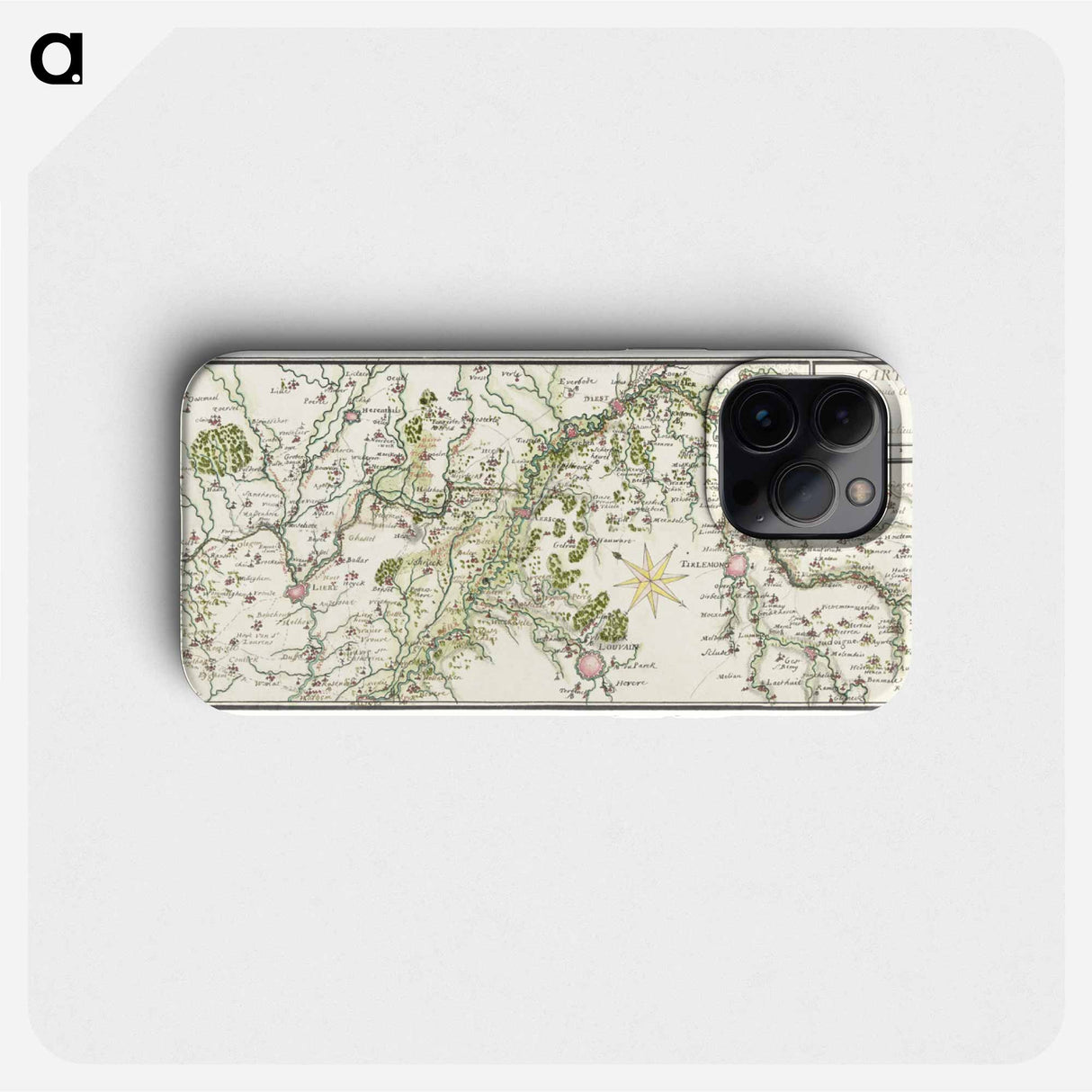 Getekende kaart van de Franse linies in Brabant - アンティーク地図 Phone Case.