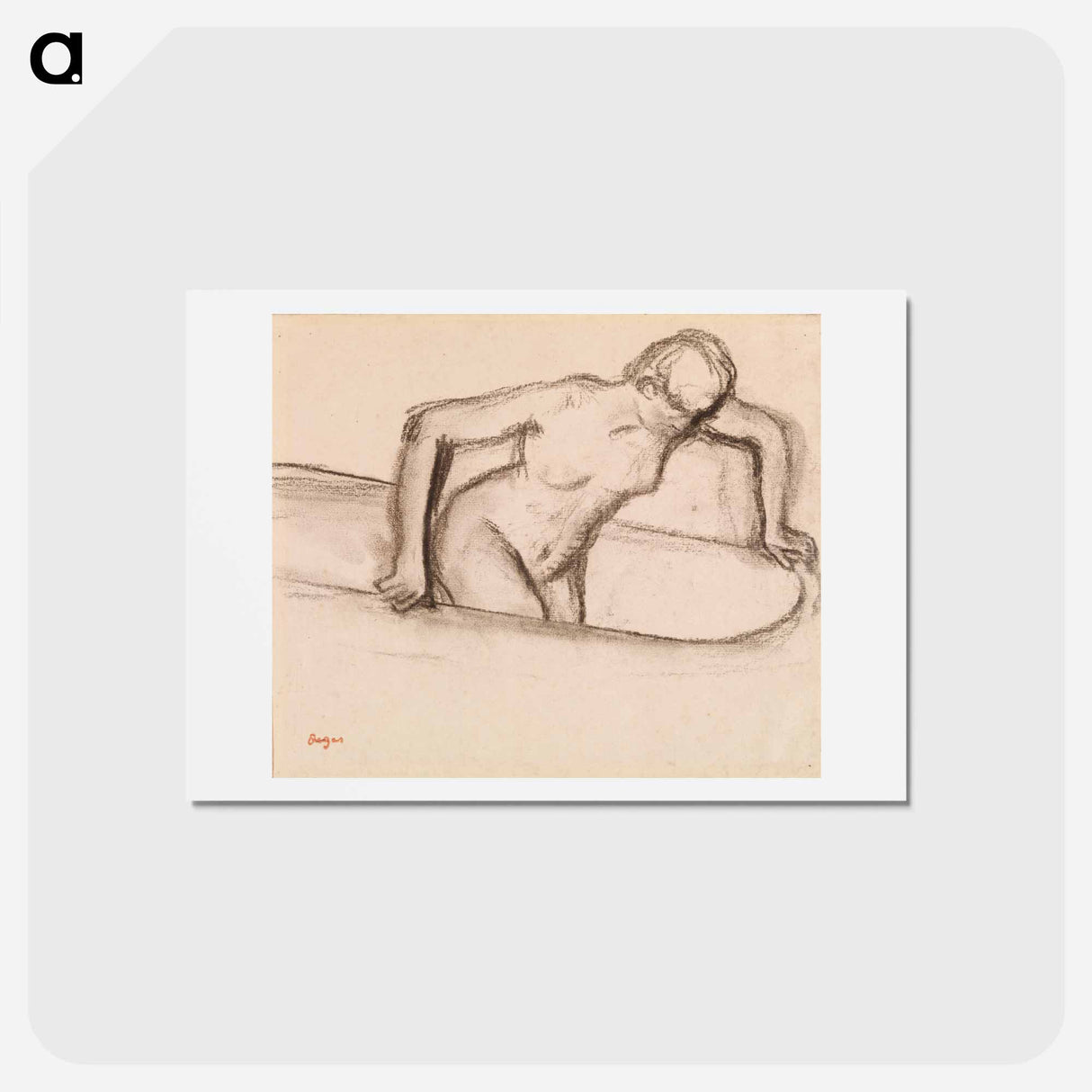 アートポストカード-Woman in Tub - エドガー ドガ Postcard.
