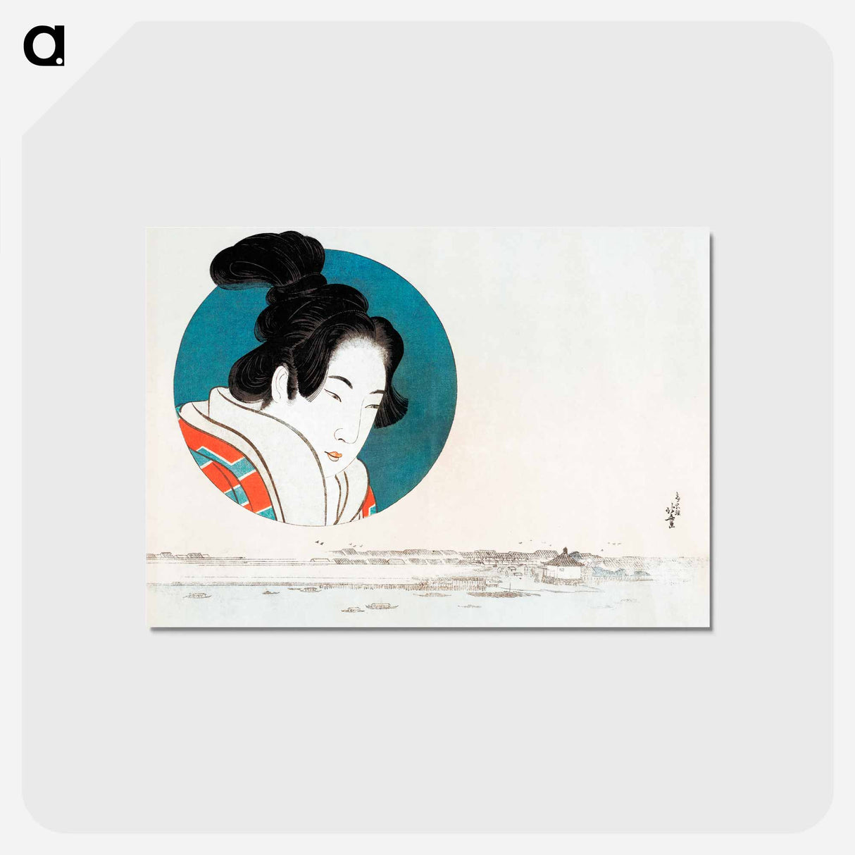 アートポストカード-Hokusai’s Japanese woman - 葛飾 北斎 Postcard.