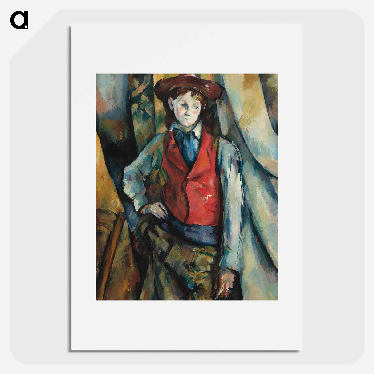 アートポスター-Boy in a Red Waistcoat - ポール セザンヌ Poster.