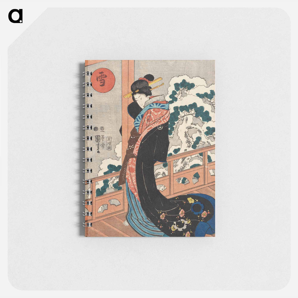 Snow: Beauty on a Veranda - 歌川 国芳 Memo.