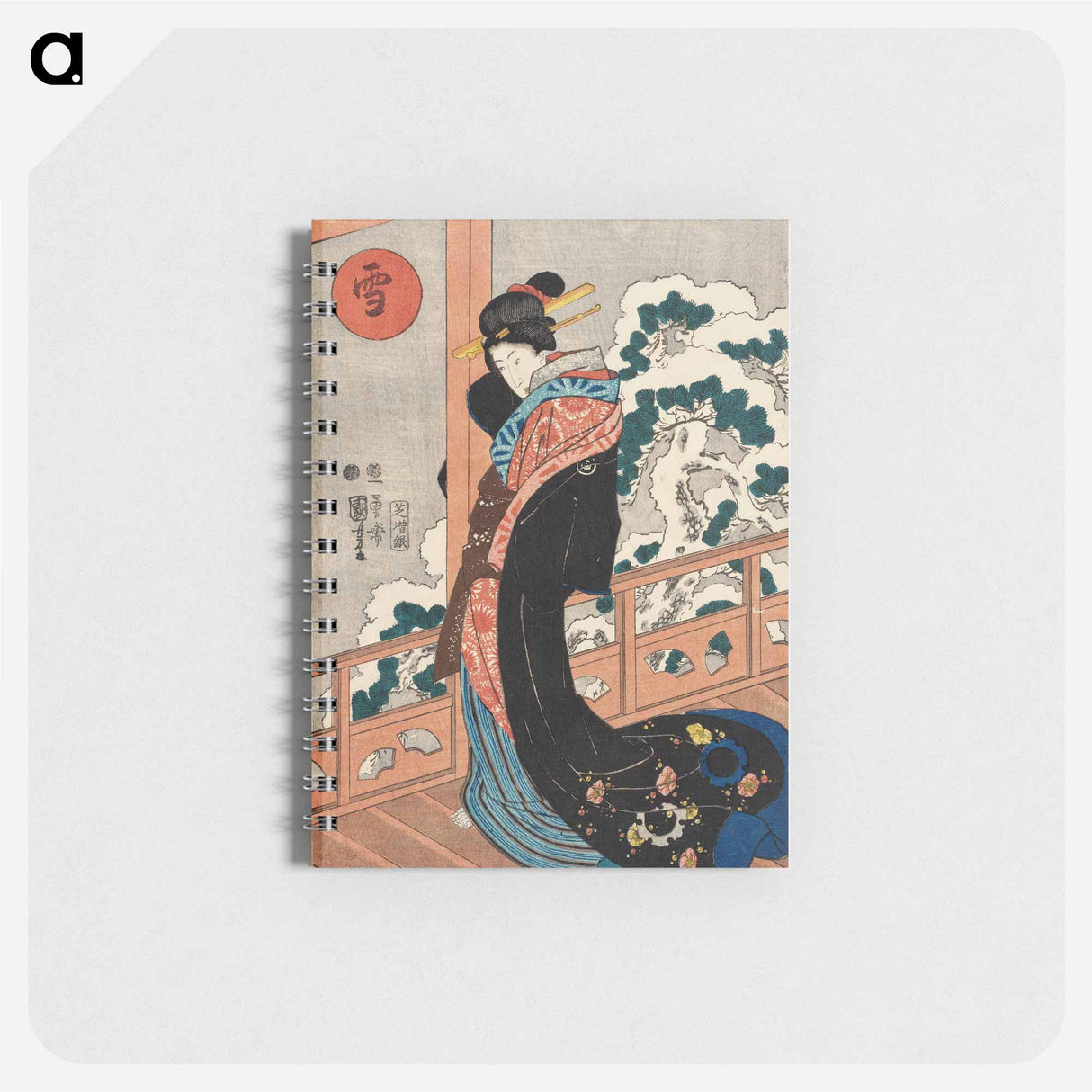 Snow: Beauty on a Veranda - 歌川 国芳 Memo.