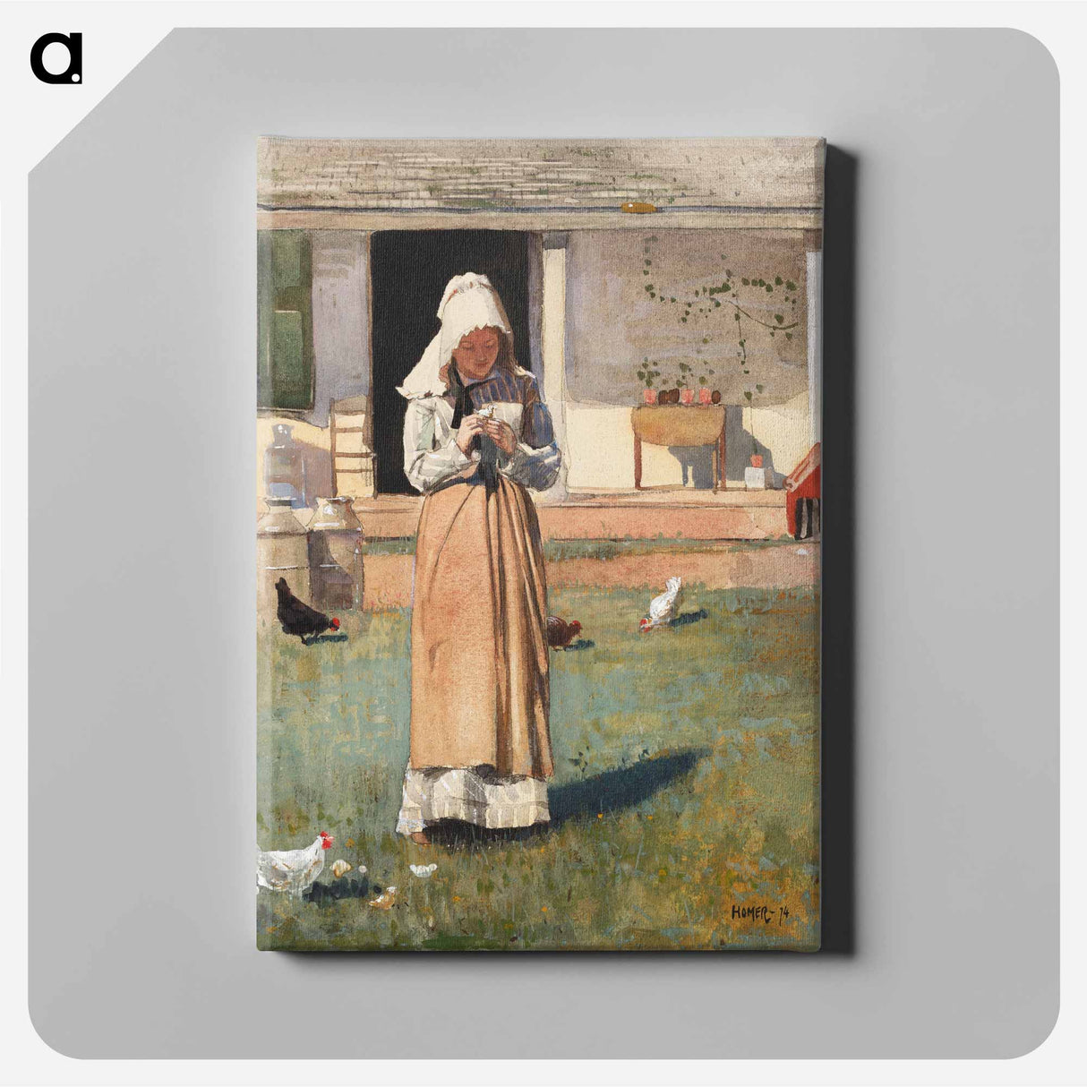 A Sick Chicken - Winslow Homer Canvas.