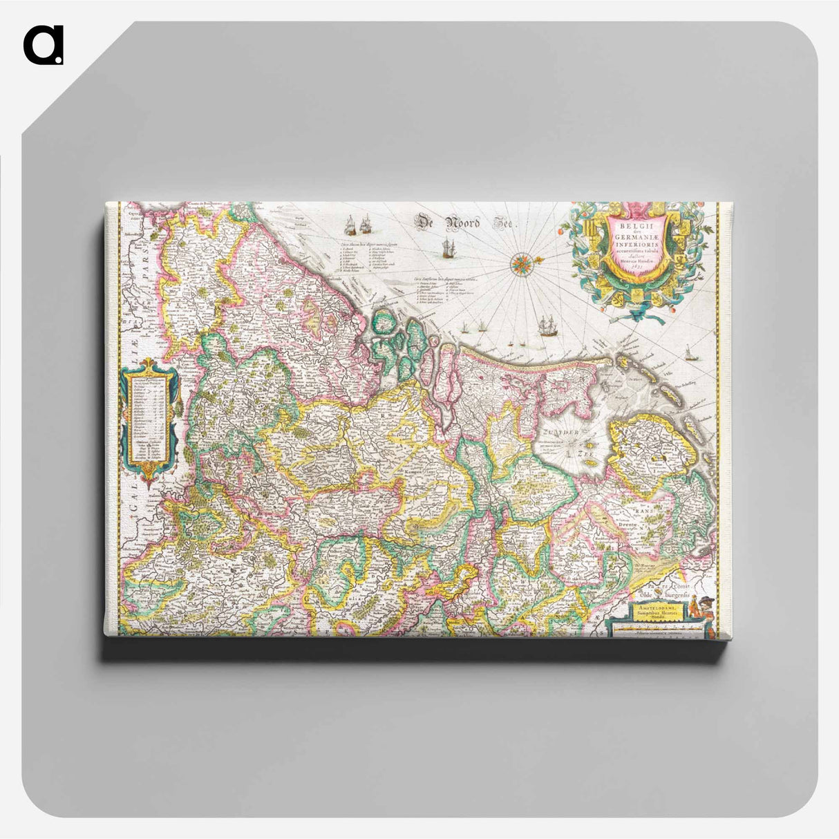 Kaart van de Nederlanden - アンティーク地図 Canvas.