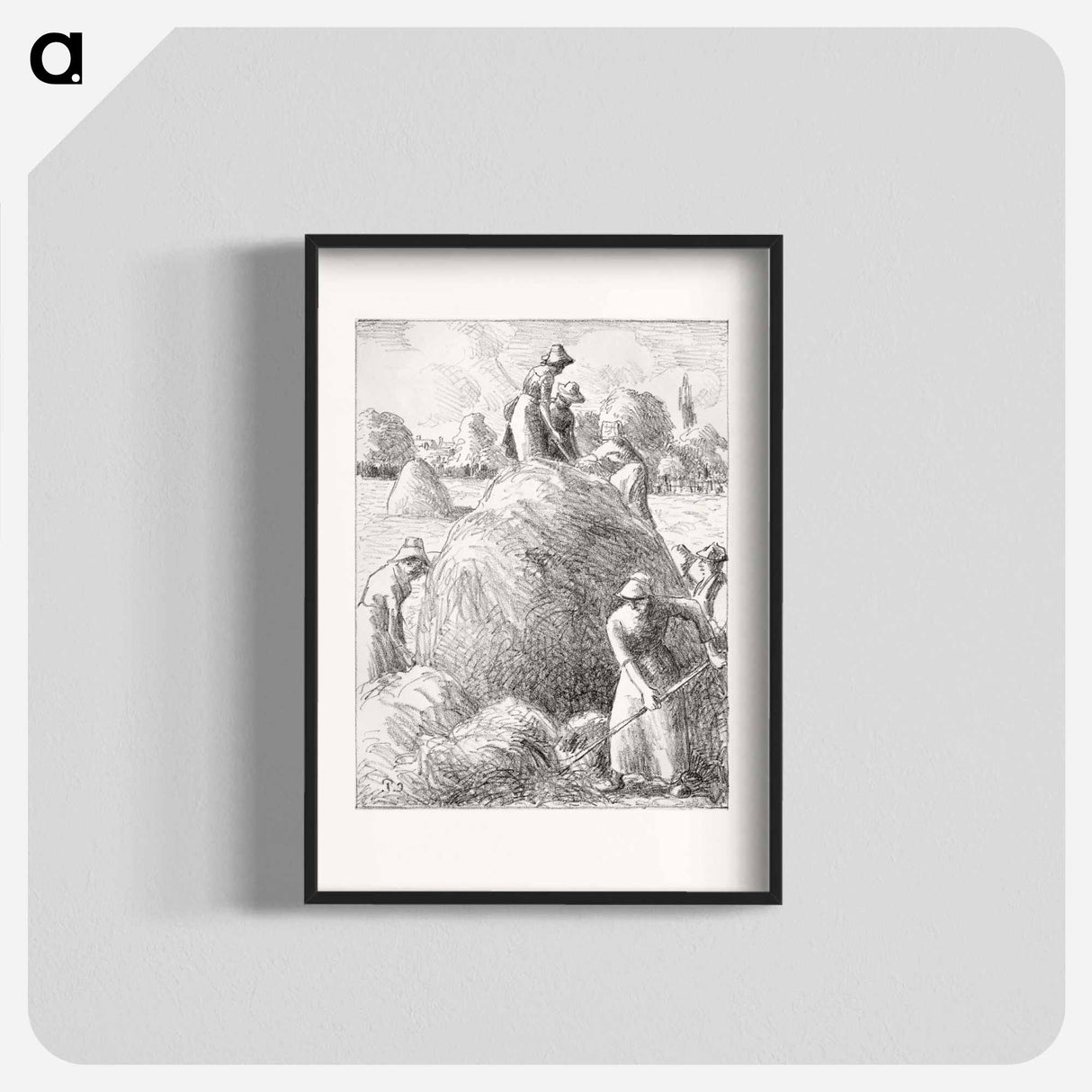 Haymakers of Eragny - カミーユ ピサロ Poster.