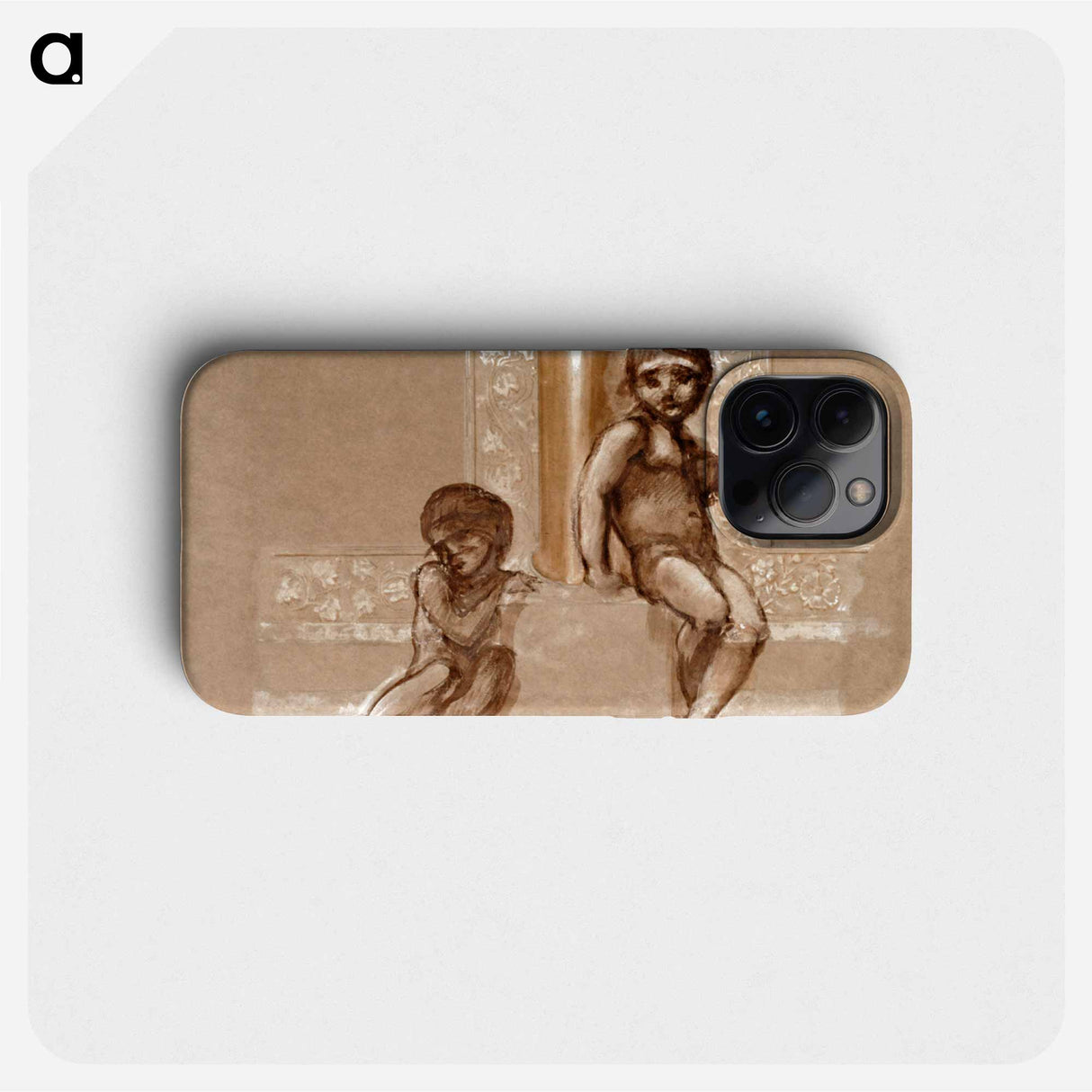 Troy Triptych - Study of Two Putti - エドワード バーン ジョーンズ Phone Case.