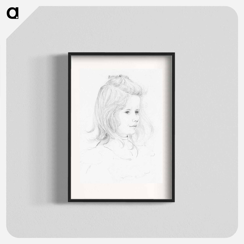Portrait of a girl sketch - Julie de Grague Poster.