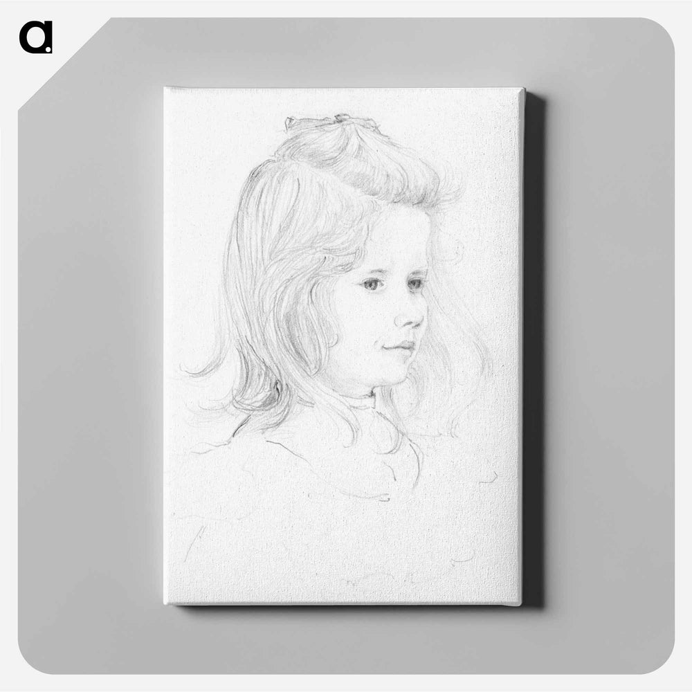 Portrait of a girl sketch - Julie de Grague Canvas.