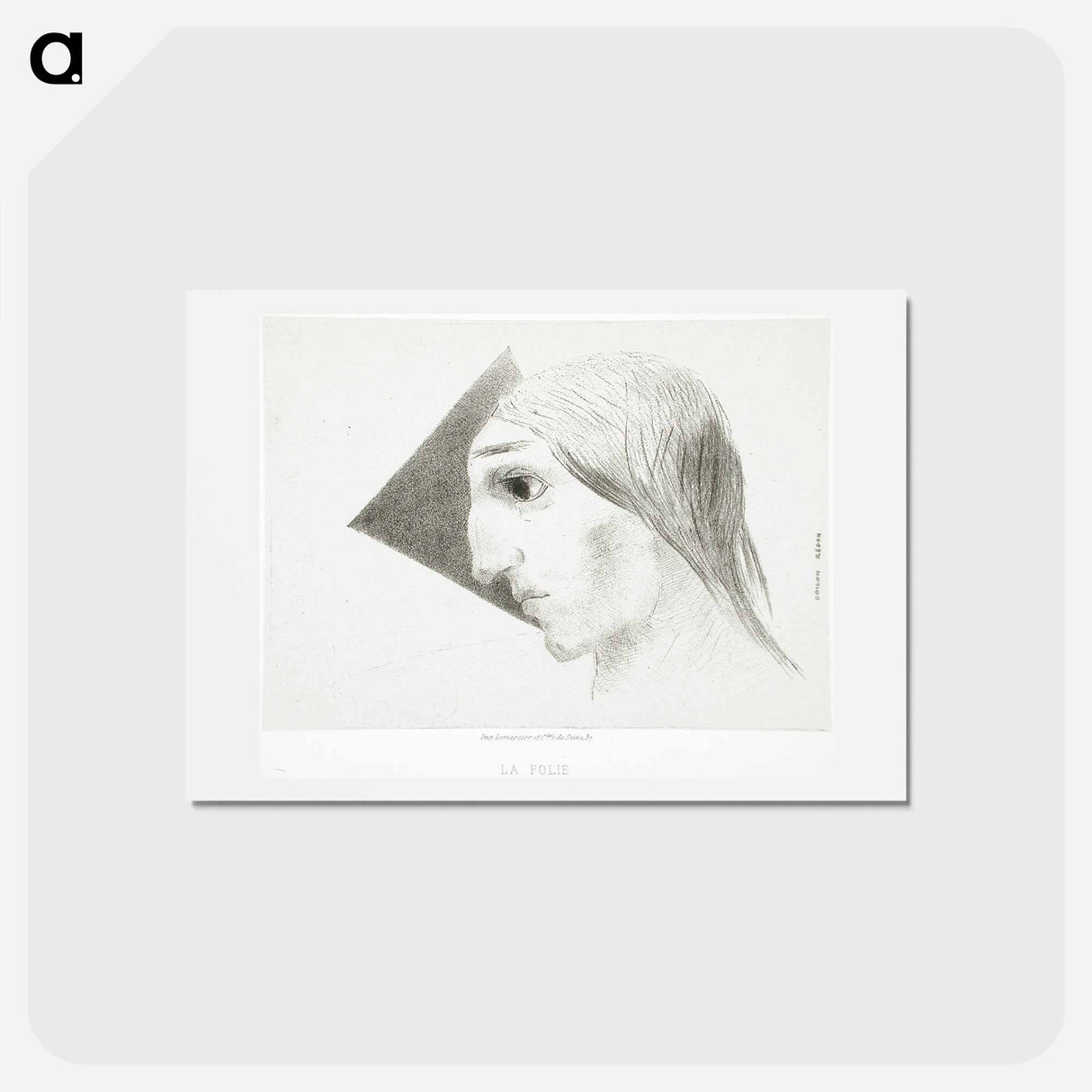 アートポストカード-À Edgar Poe (La Folie) - オディロン ルドン Postcard.