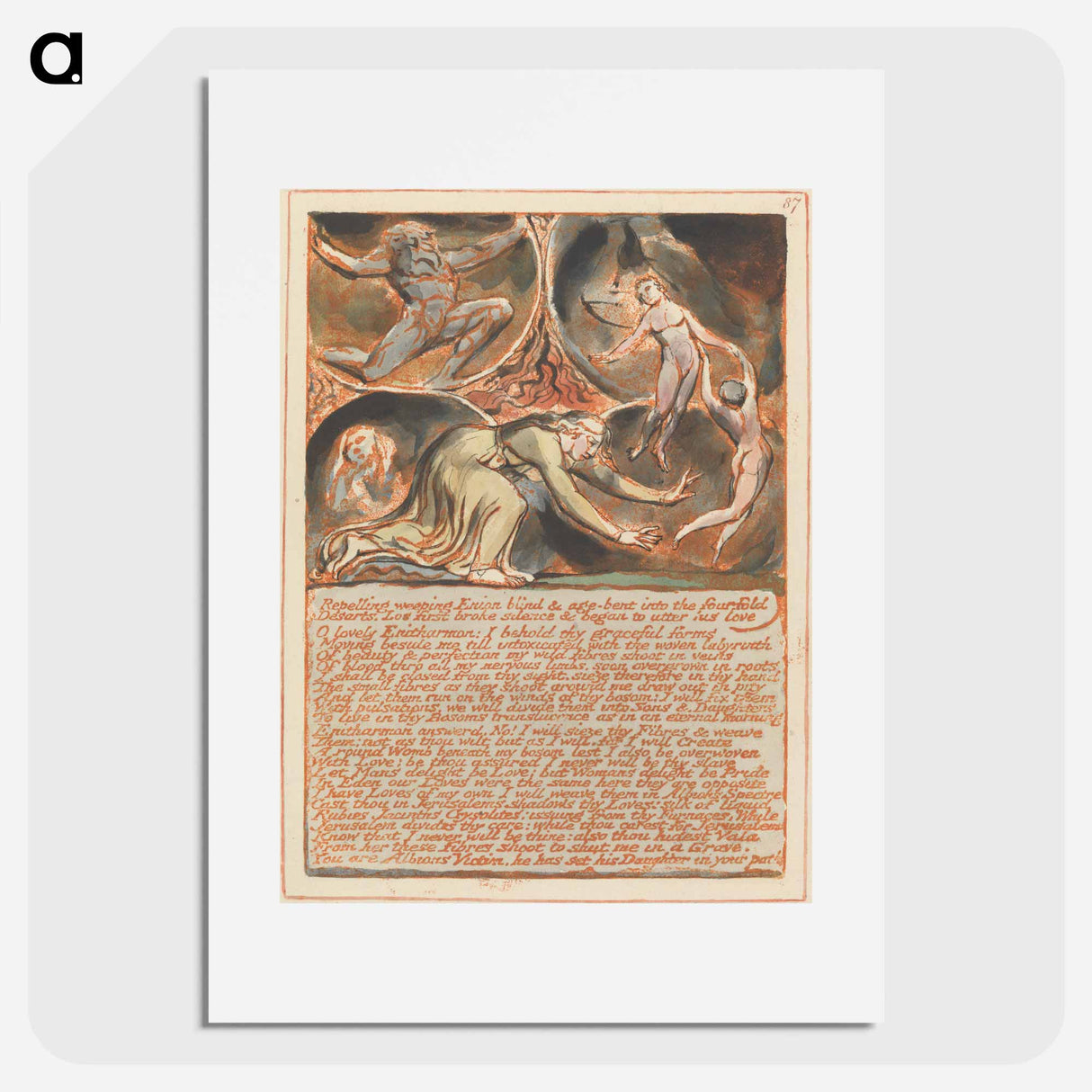 アートポスター-Jerusalem, Plate 87 - ウィリアム ブレイク Poster.