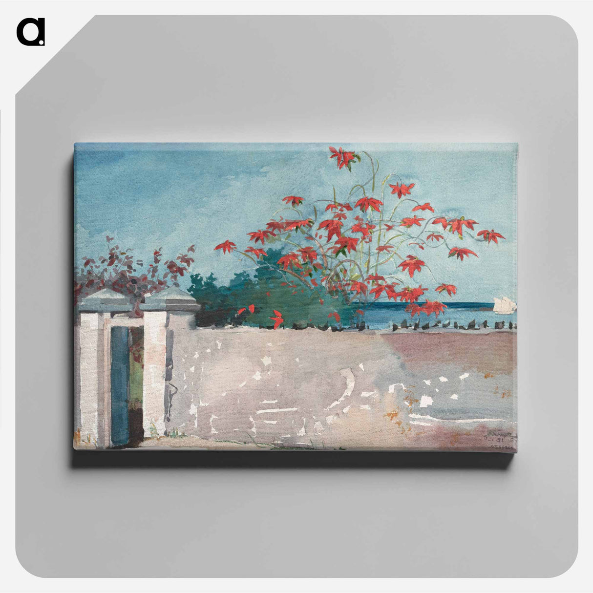 アートパネル-A Wall, Nassau - ウィンスロー ホーマー Canvas.