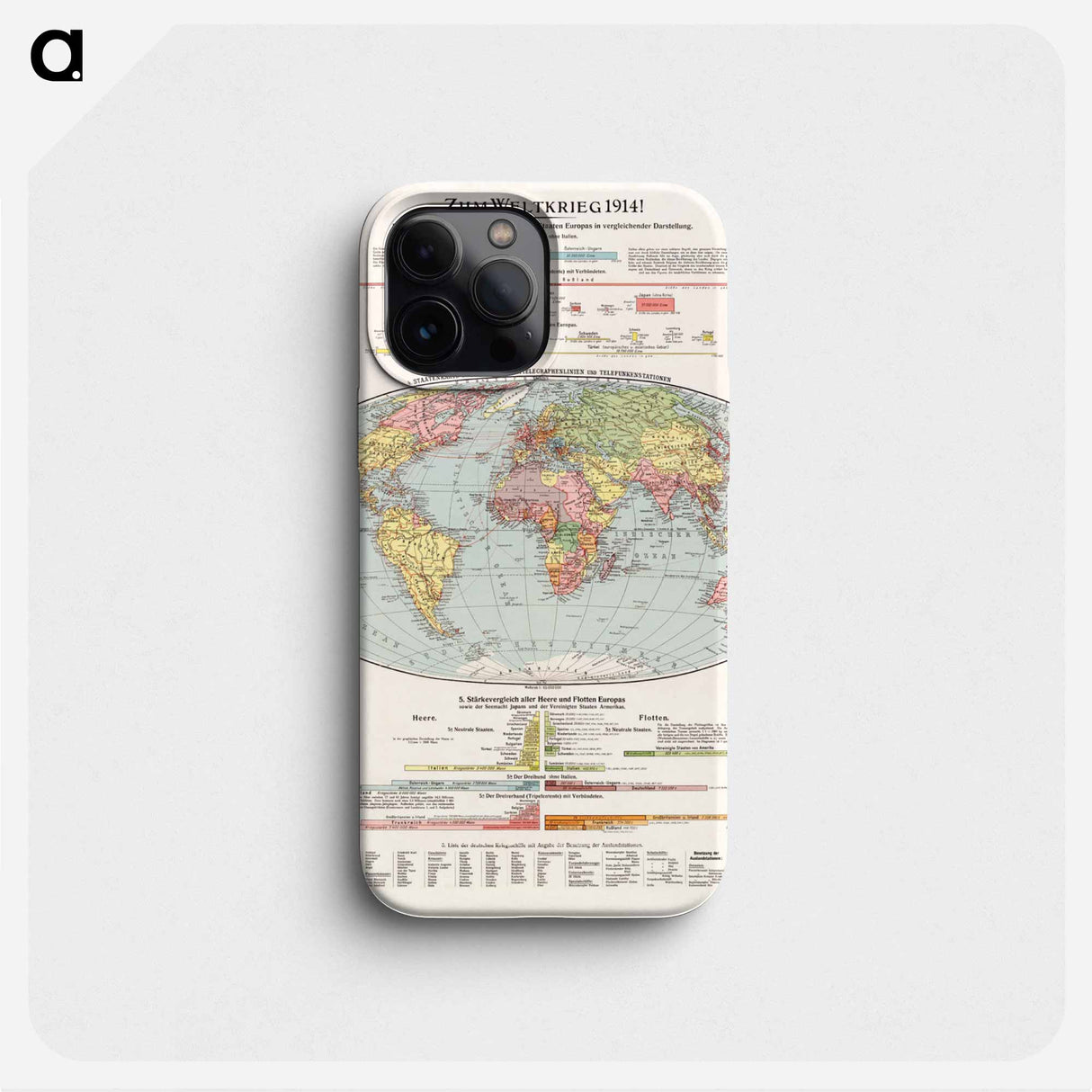 Zum Weltkrieg 1914! - アンティーク地図 Phone Case.