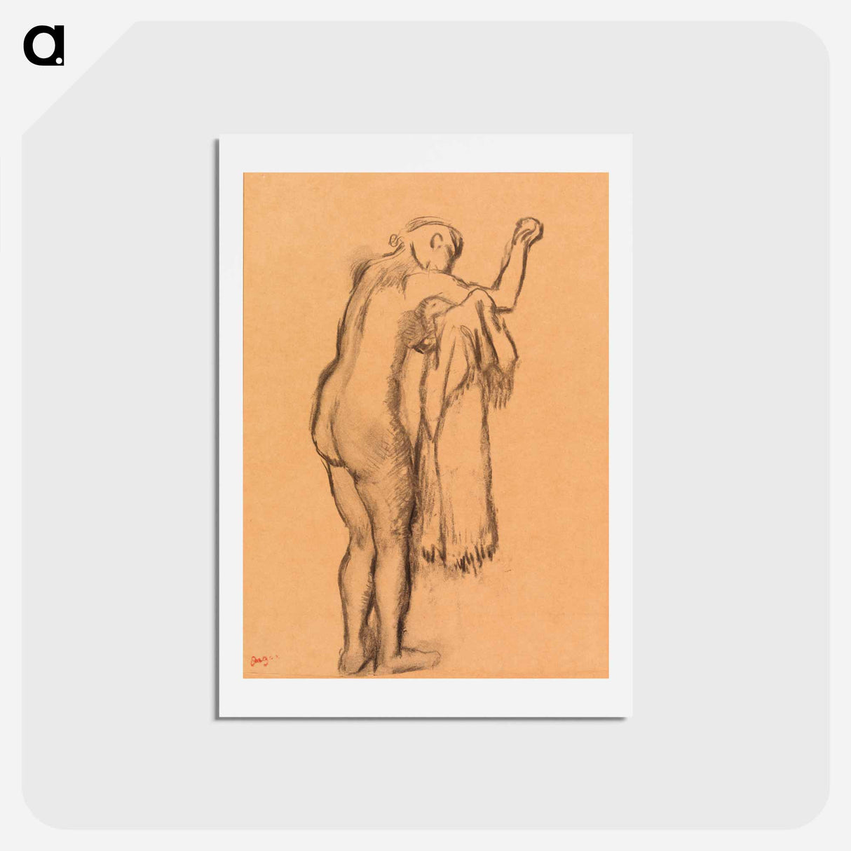 アートポストカード-Bather Drying Herself - エドガー ドガ Postcard.