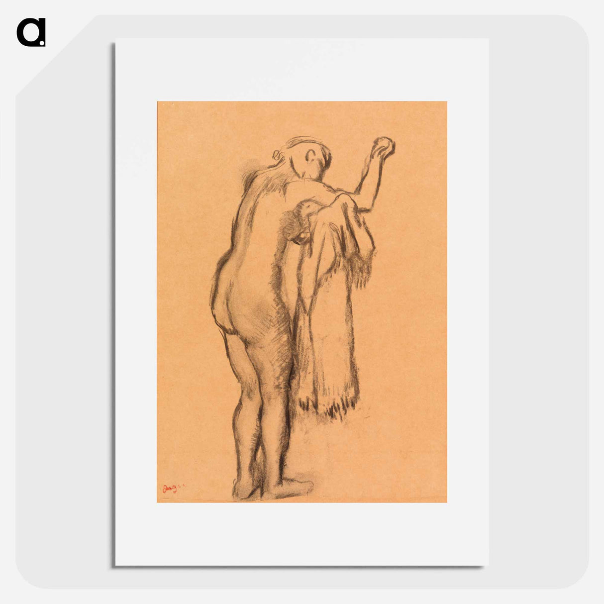 アートポスター-Bather Drying Herself - エドガー ドガ Poster.