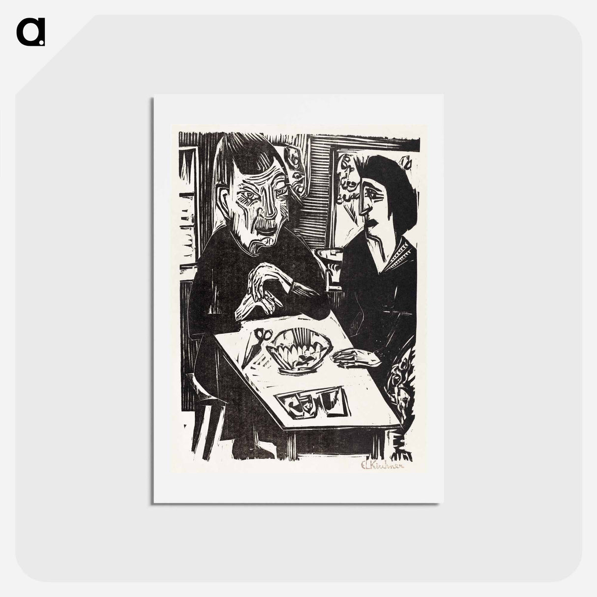 アートポストカード-Old and Young Woman - エルンスト ルートヴィヒ キルヒナー Postcard.