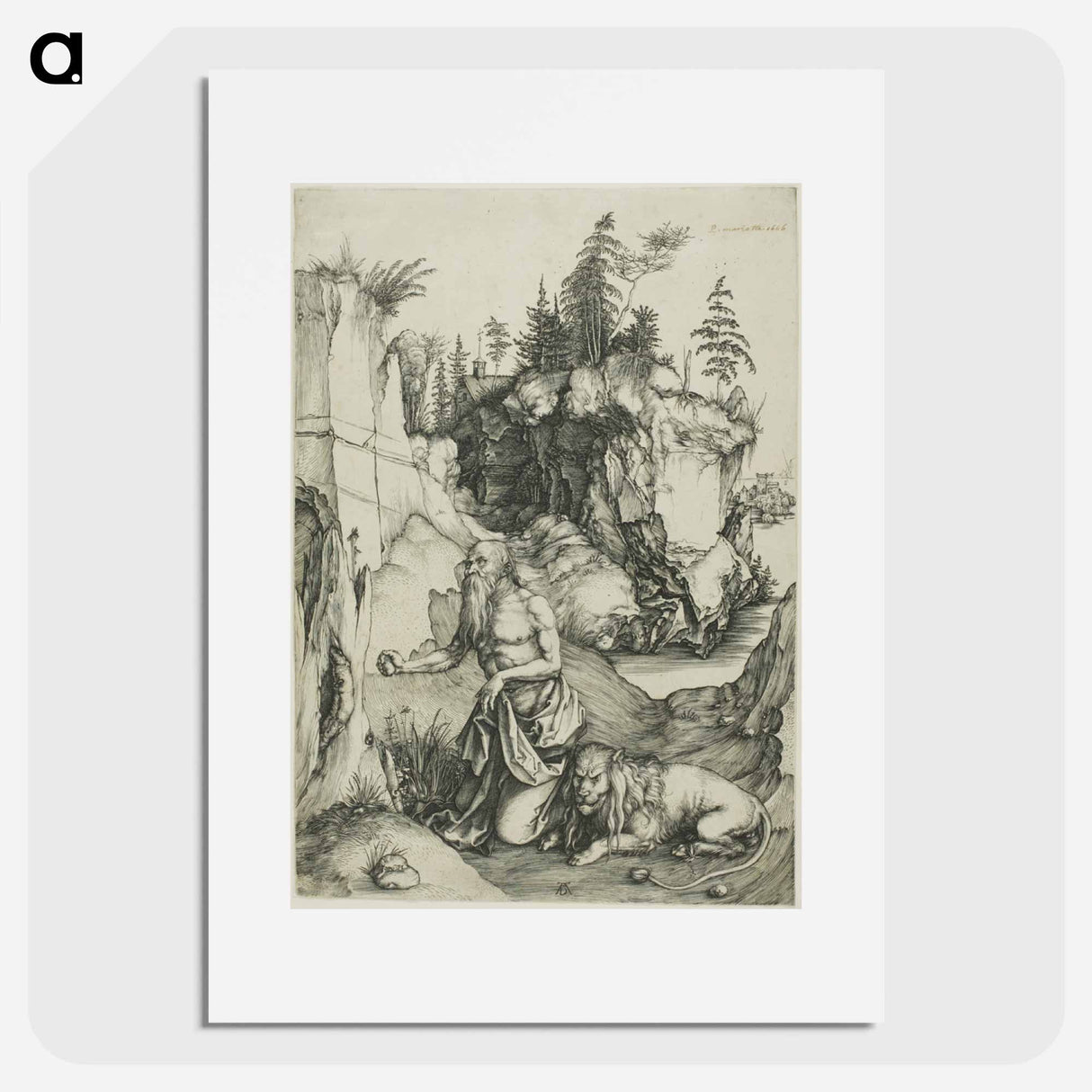 St. Jerome Penitent in the Wilderness - アルブレヒト デューラー Poster.