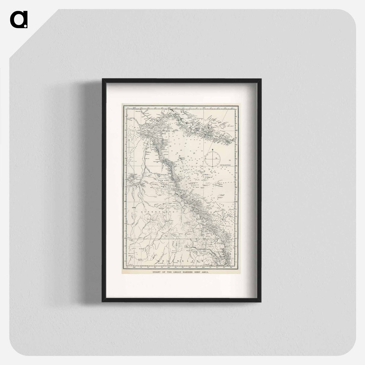 アートポスター-Chart of the Great Barrier Reef Area - アンティーク地図 Poster.