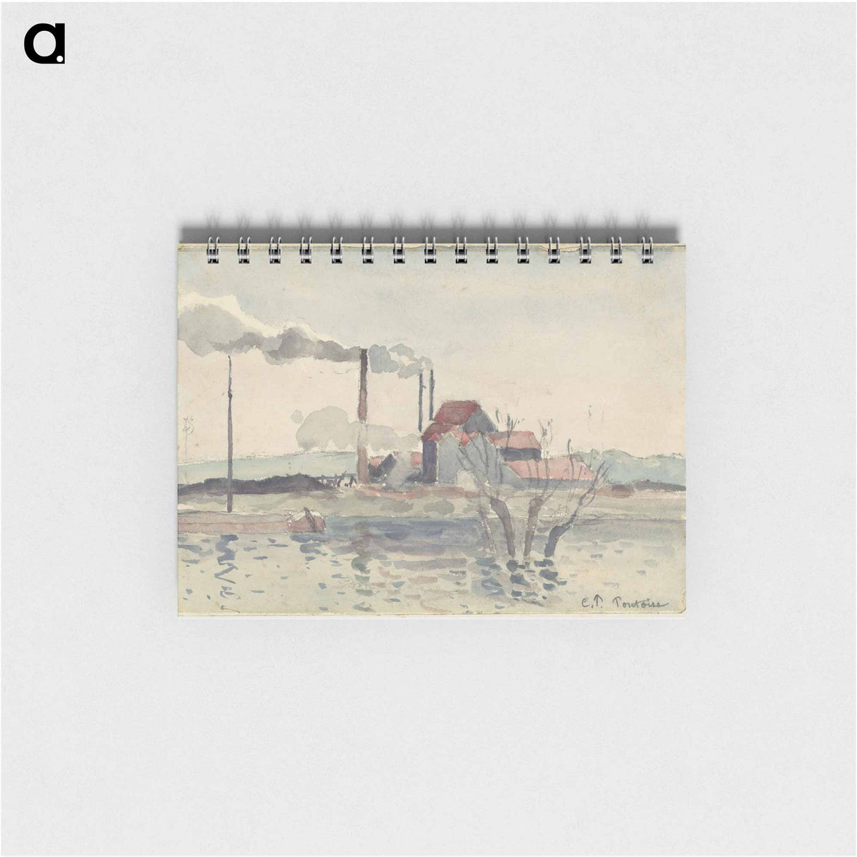 Factory on the Oise at Pontoise - カミーユ ピサロ Memo.