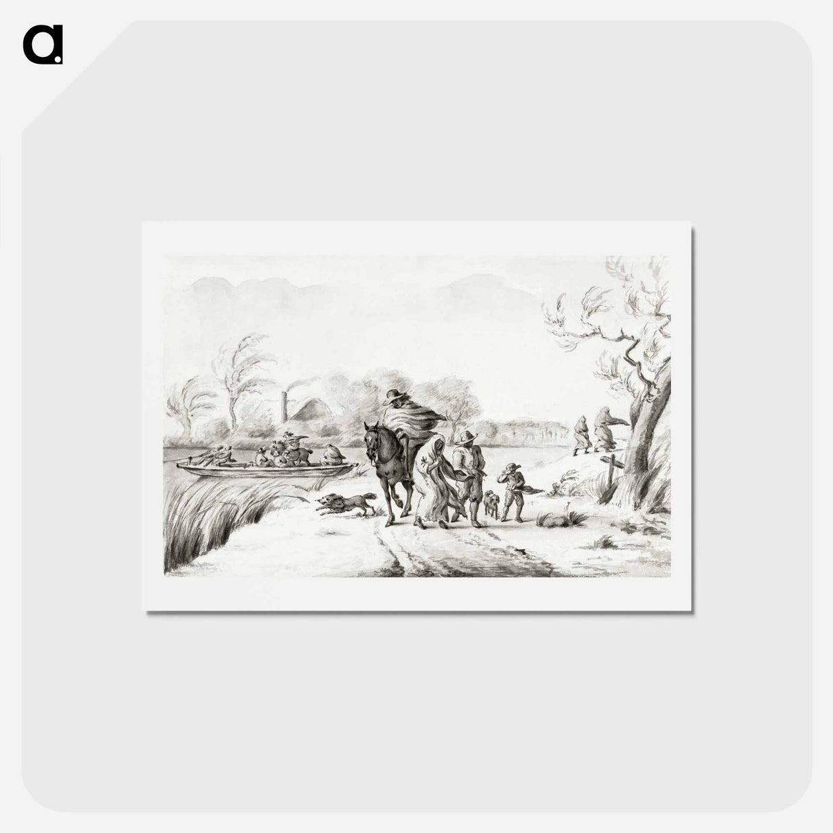 アートポストカード-Landscape with figures in the storm - ジャン ベルナール Postcard.