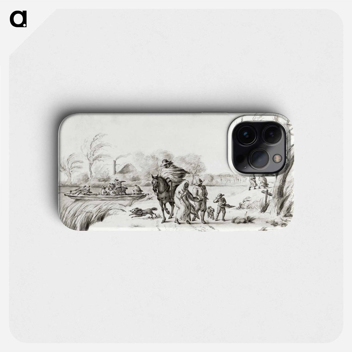 Landscape with figures in the storm - ジャン ベルナール Phone Case.