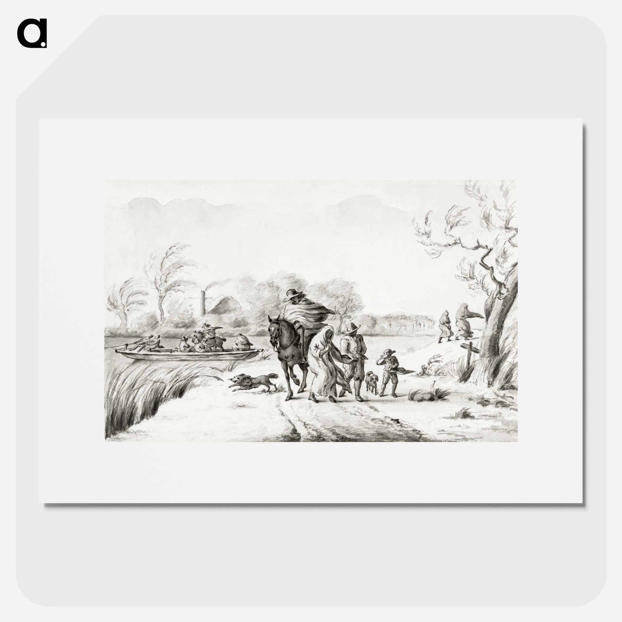 Landscape with figures in the storm - ジャン ベルナール Poster.