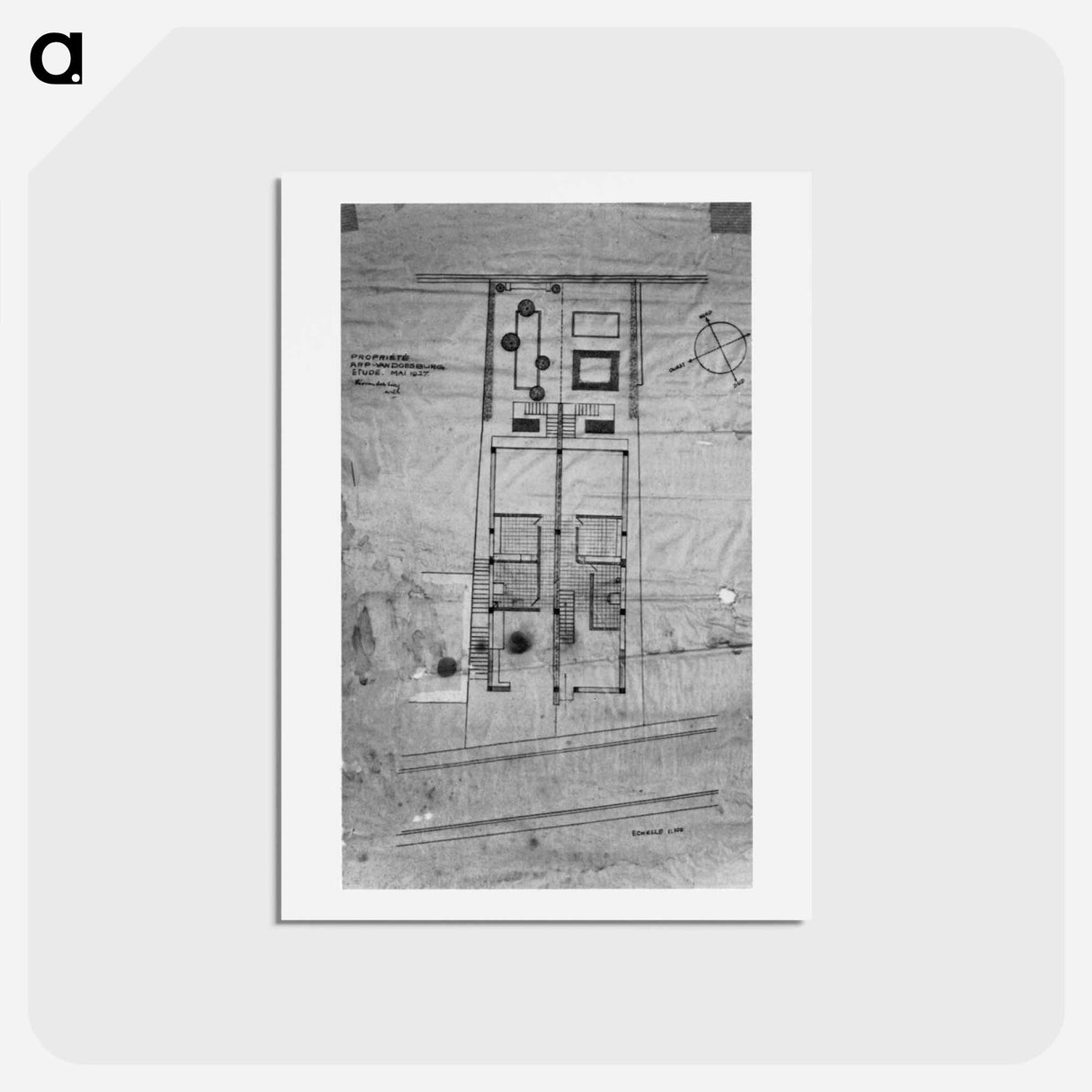 アートポストカード-Double House - テオ ファン ドゥースブルフ Postcard.
