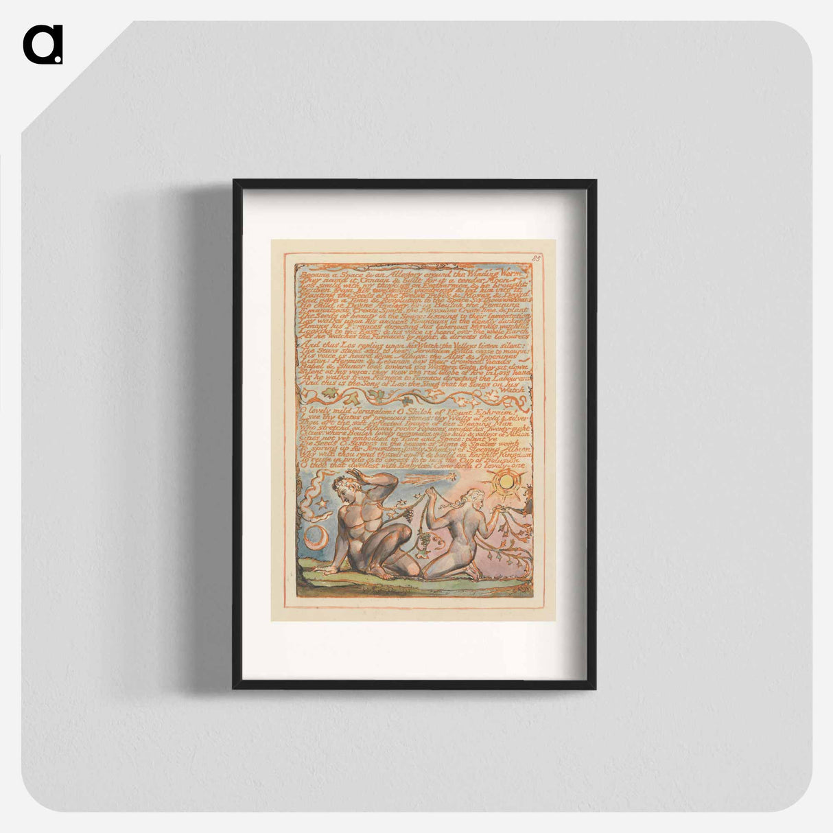 Jerusalem, Plate 85, "Became a Space & an Allegory" - William Blake Poster.