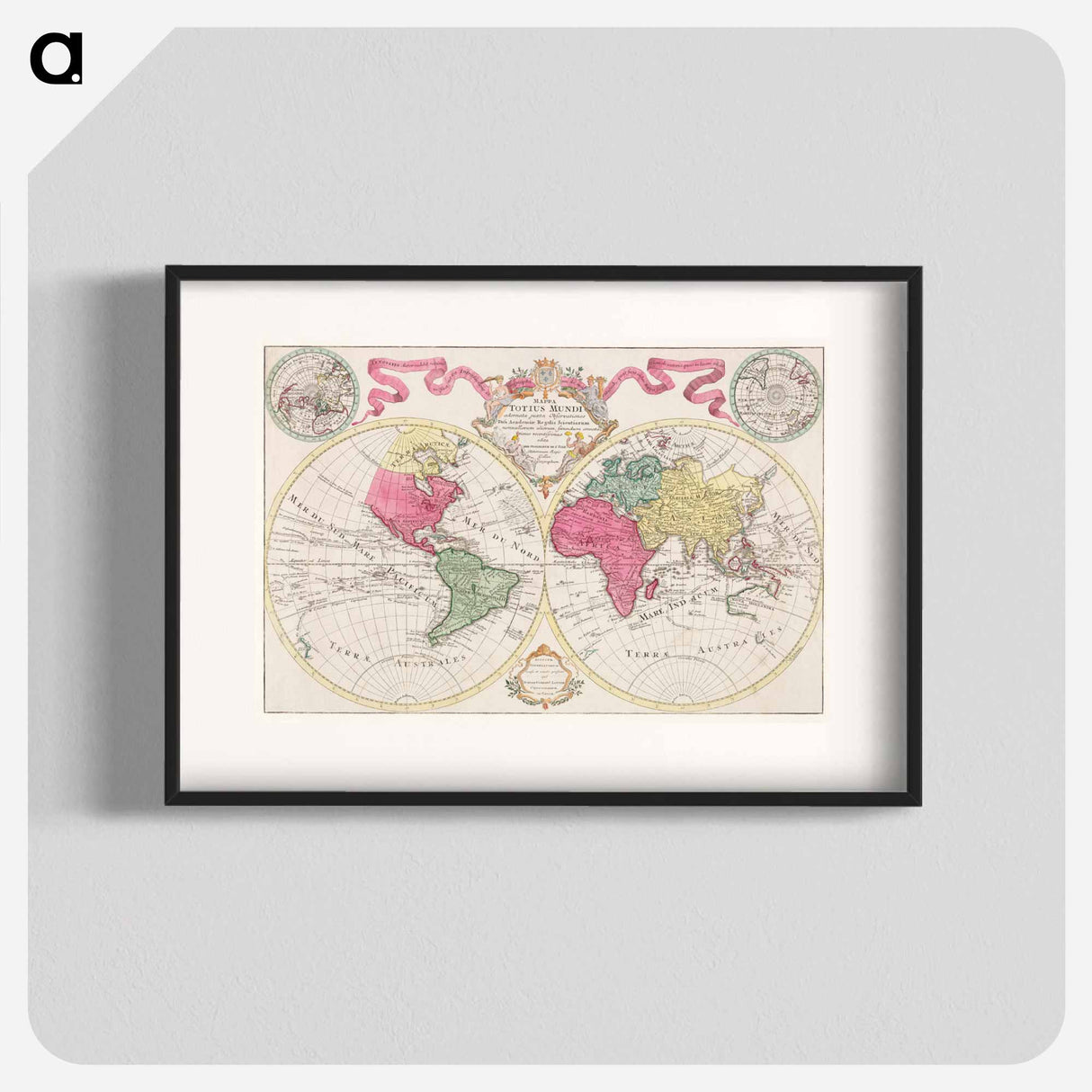 Mappa totius mundi - アンティーク地図 Poster.