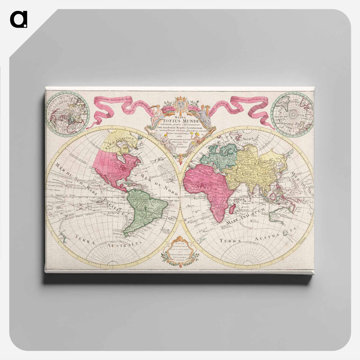 Mappa totius mundi - アンティーク地図 Canvas.