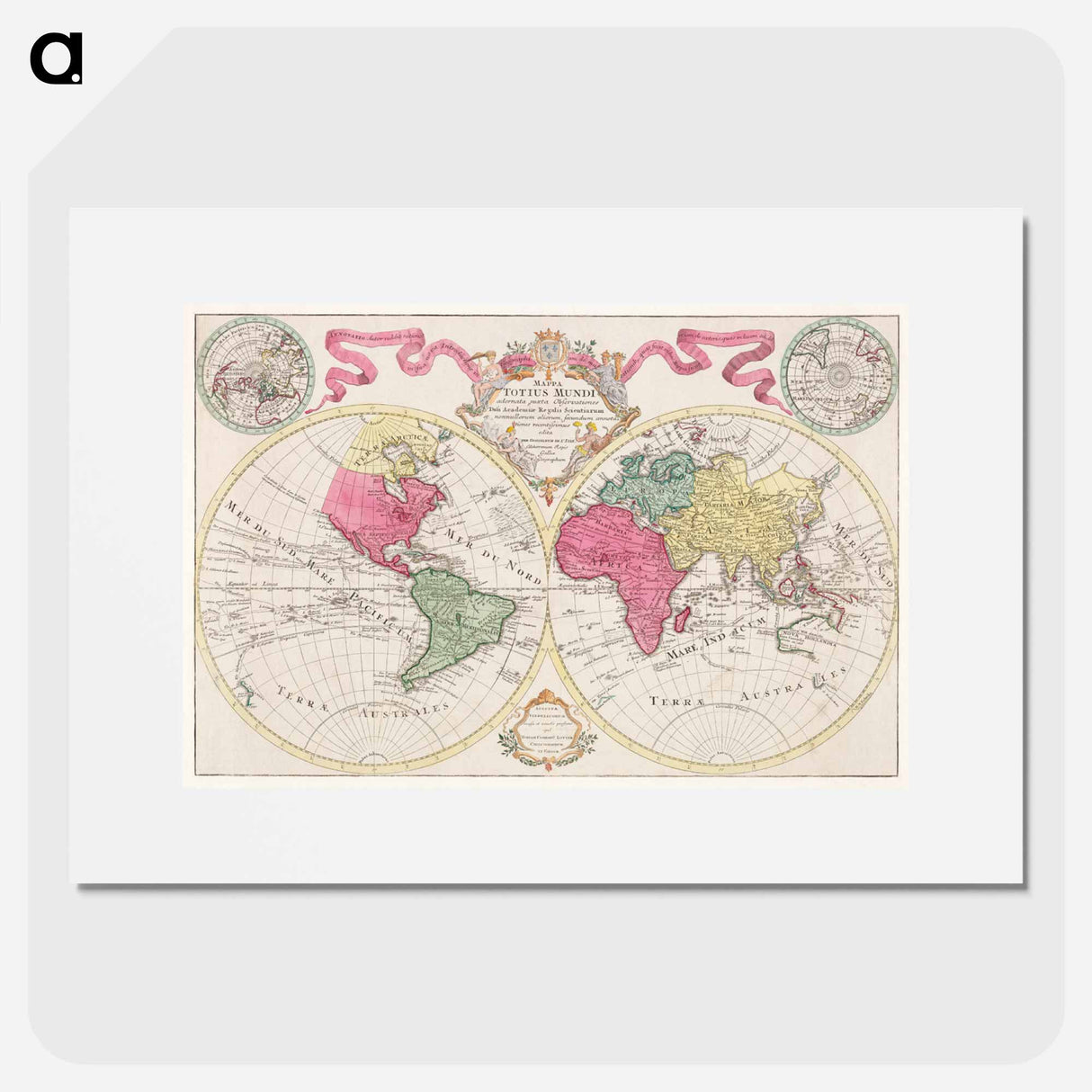 Mappa totius mundi - アンティーク地図 Poster.