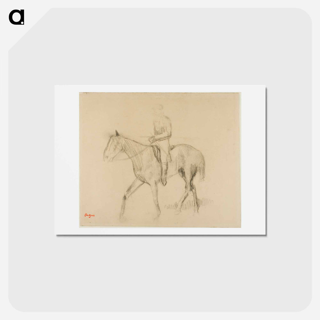 アートポストカード-Horse and Rider - エドガー ドガ Postcard.