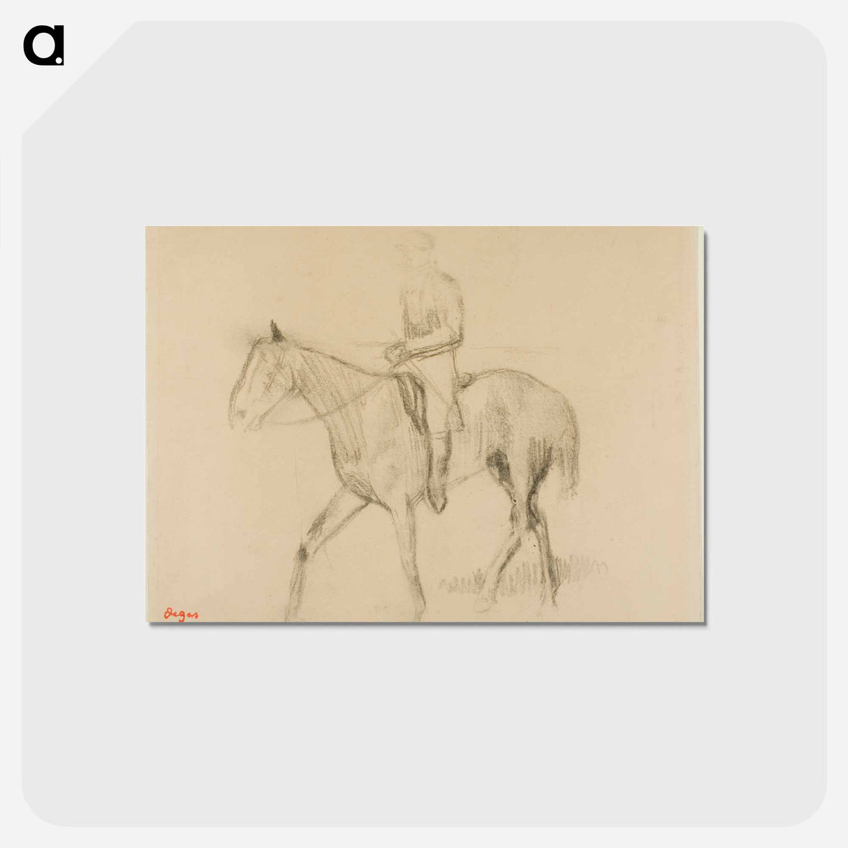 アートポストカード-Horse and Rider - エドガー ドガ Postcard.
