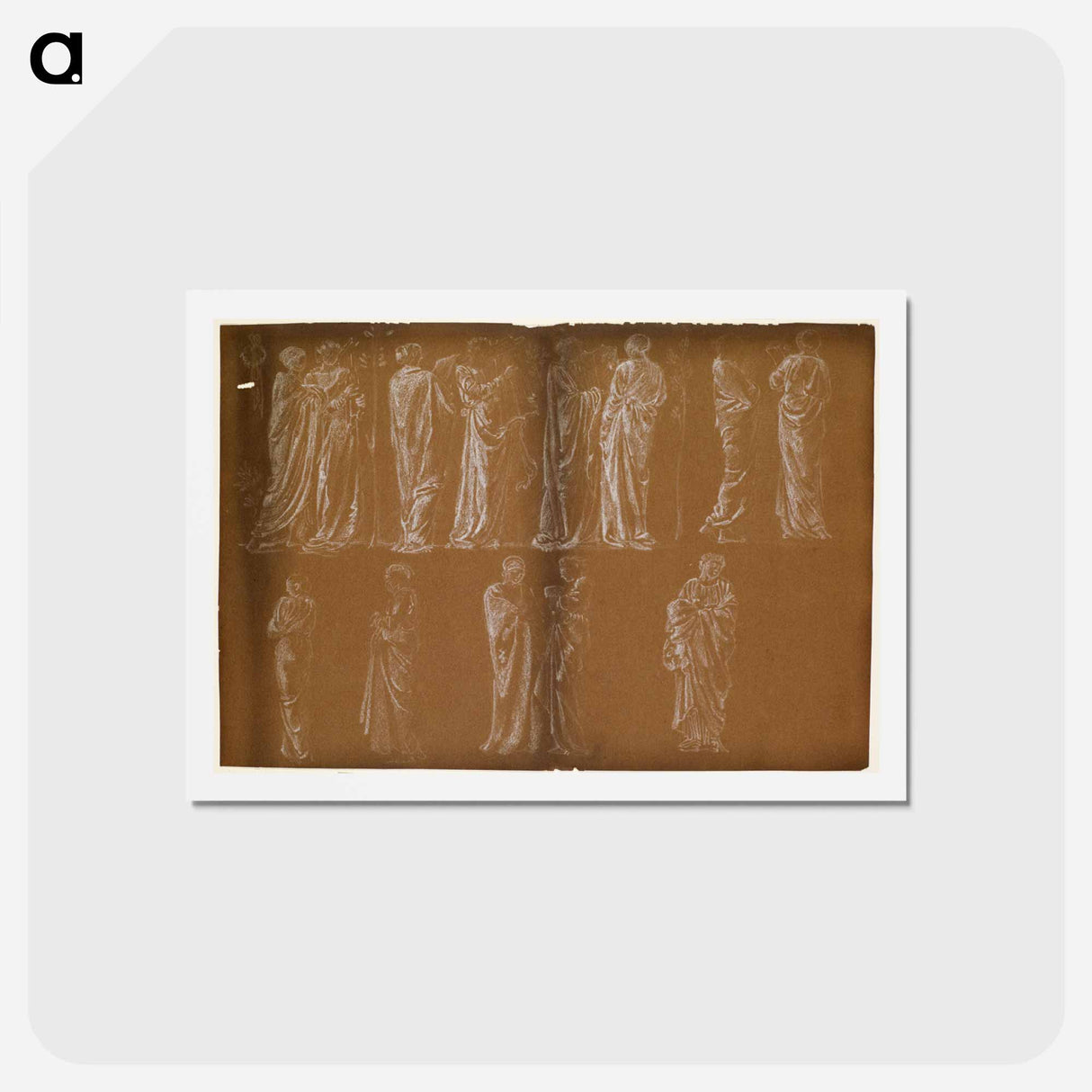 アートポストカード-Female - Thirteen Drapery Studies - エドワード バーン ジョーンズ Postcard.