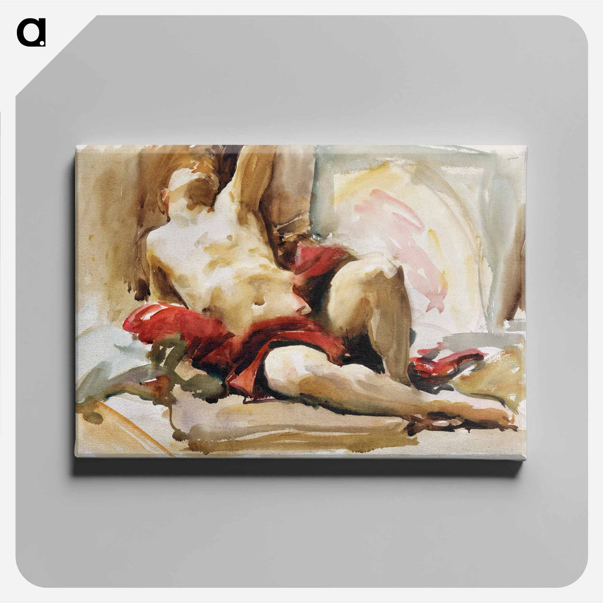 Man with Red Drapery - John Singer Sargent Canvas.