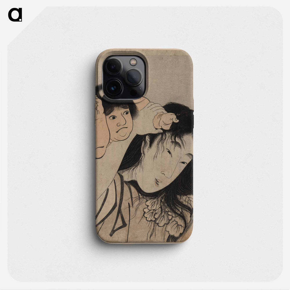 Yamauba no kami o tsukamu kintaro - 喜多川 歌麿 Phone Case.