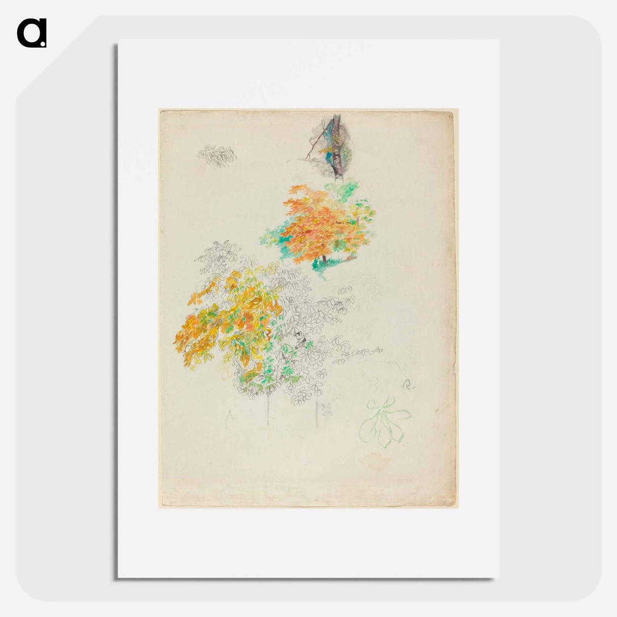 Studies of Trees - ピエール オーギュスト ルノワール Poster.