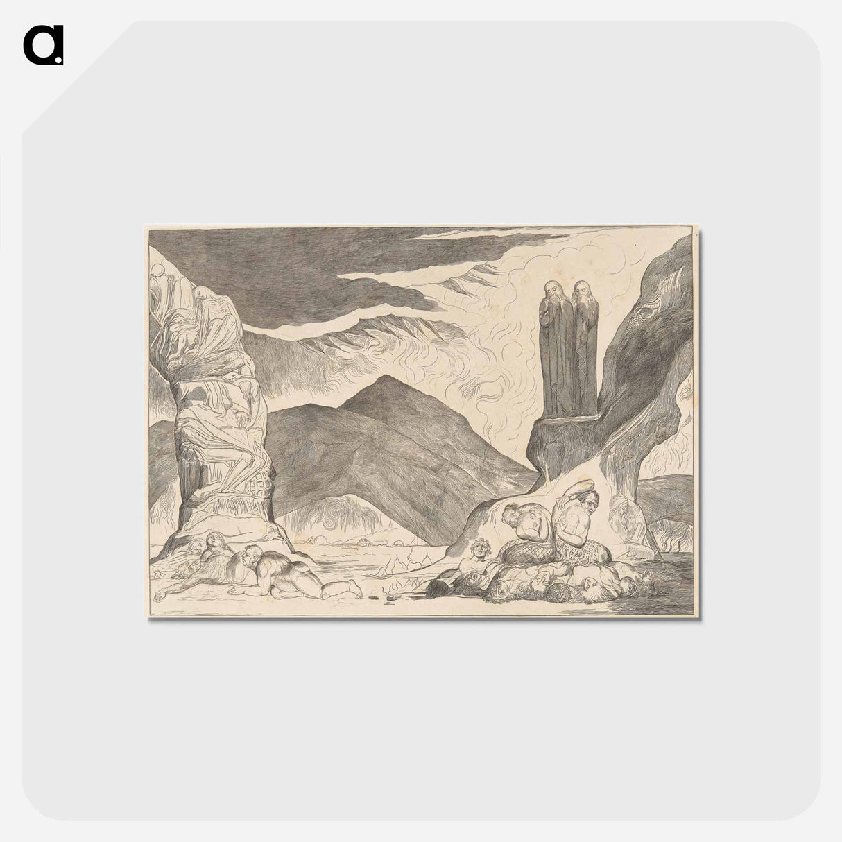 アートポストカード-The Pit of Disease - ウィリアム ブレイク Postcard.