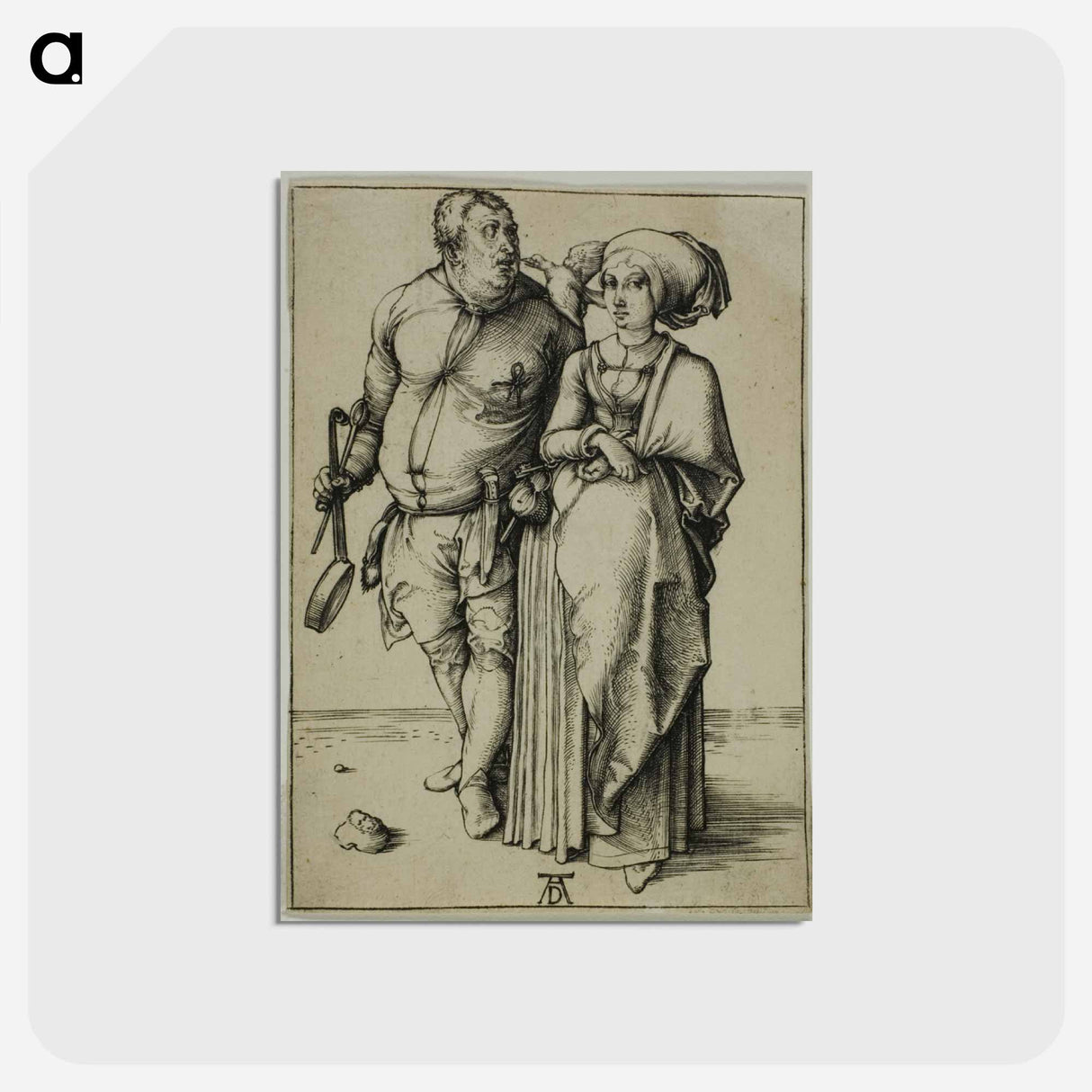 アートポストカード-The Cook and his Wife - アルブレヒト デューラー Postcard.