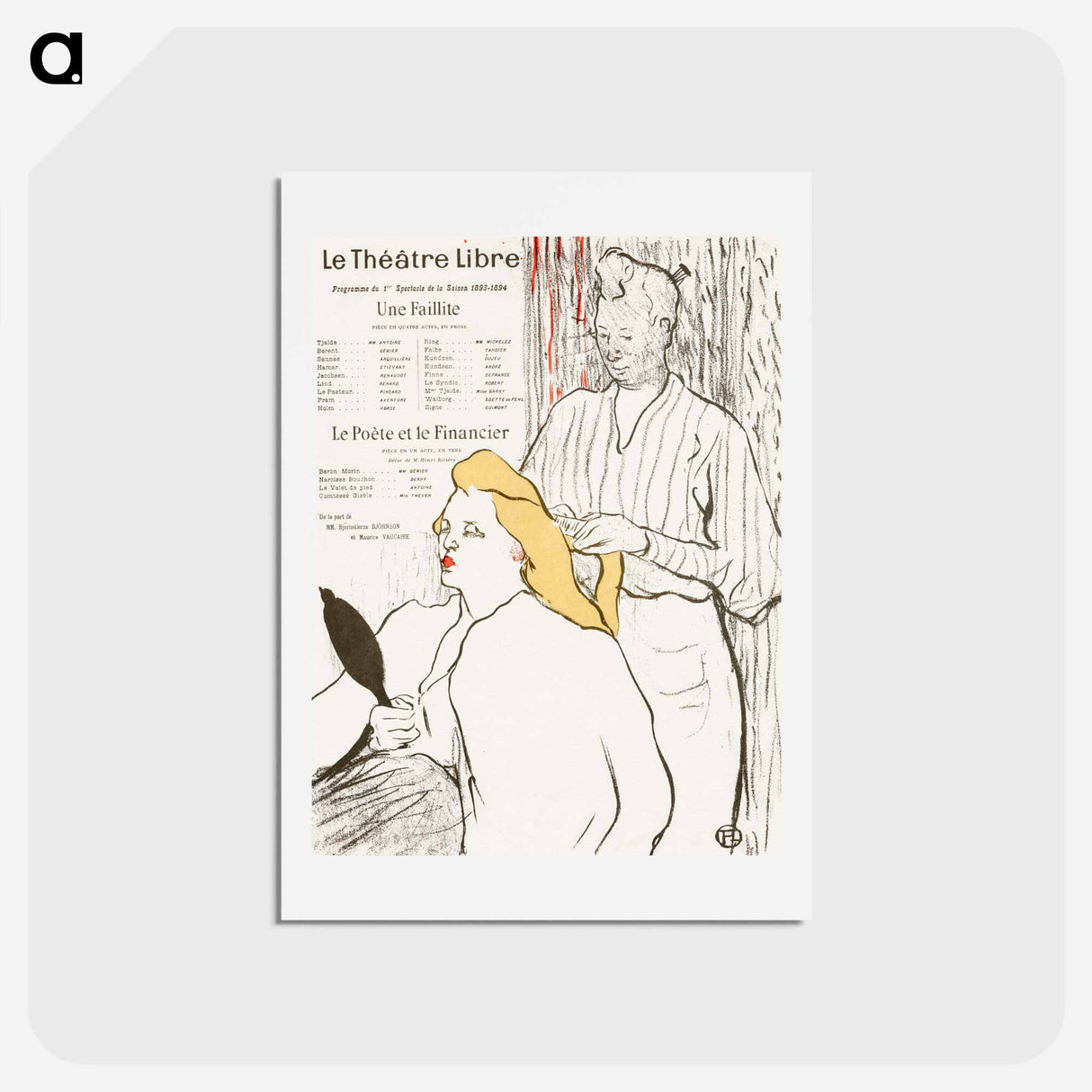 アートポストカード-Le coiffeur - アンリ ド トゥールーズ ロートレック Postcard.