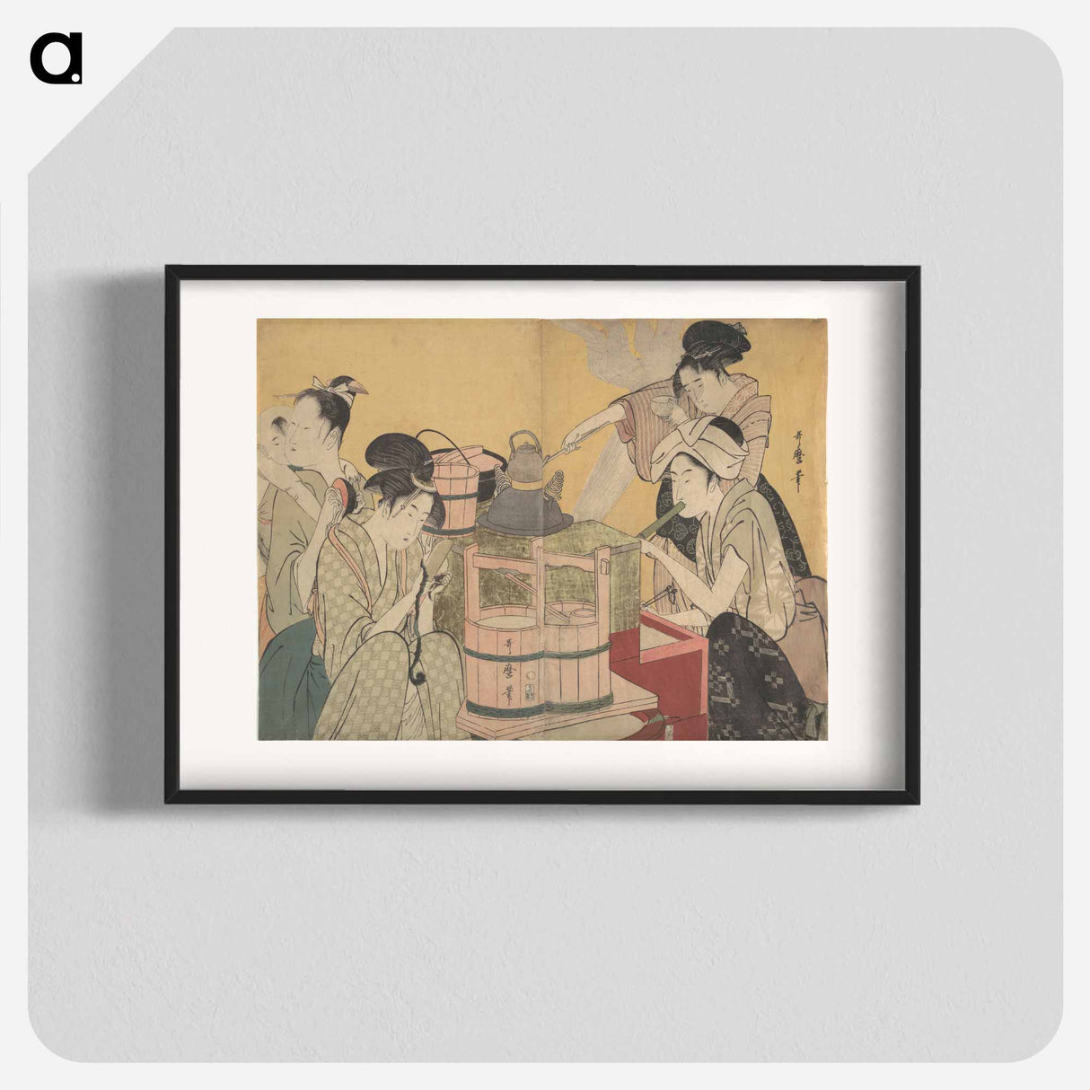 アートポスター-Kitchen Scene - 喜多川 歌麿 Poster.