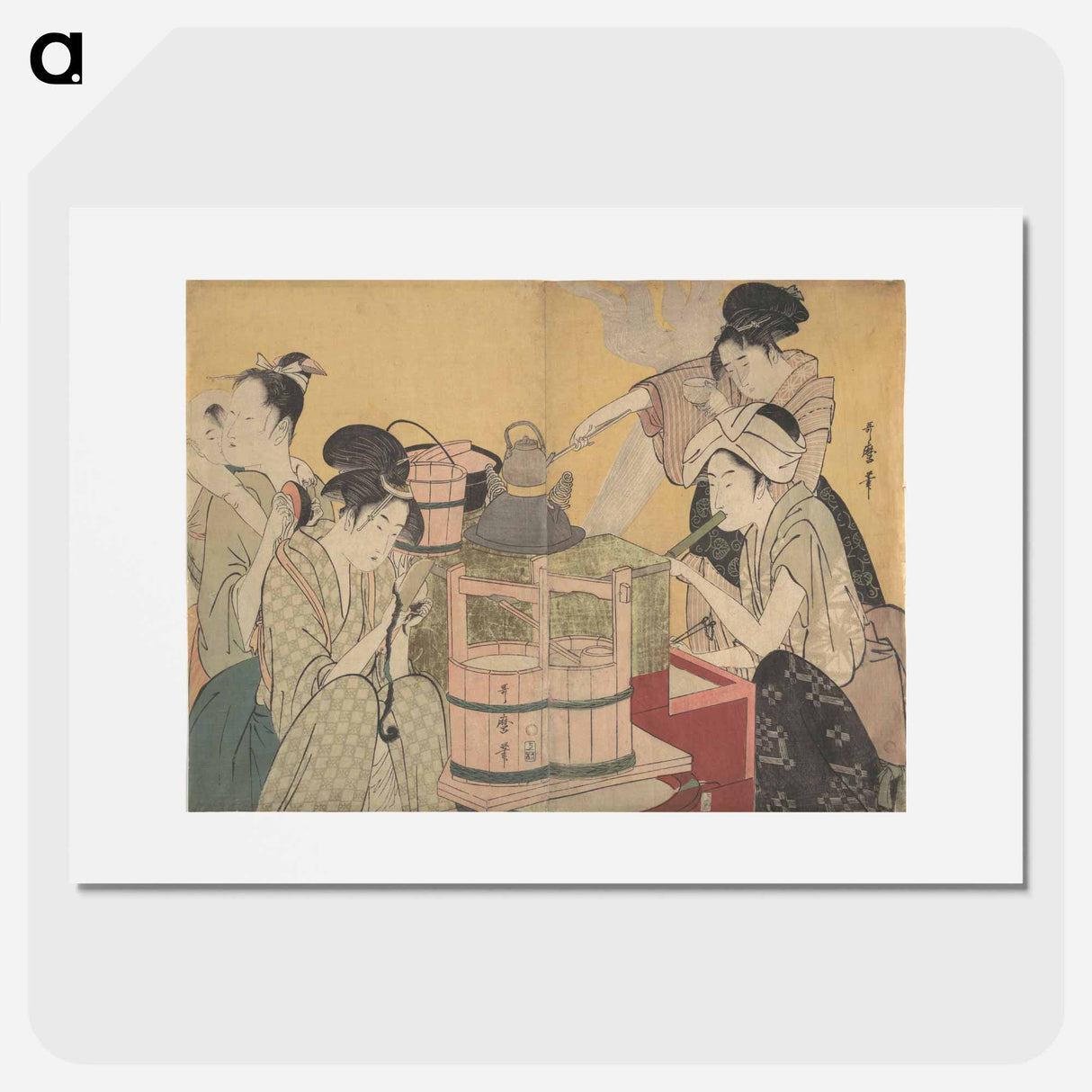 アートポスター-Kitchen Scene - 喜多川 歌麿 Poster.