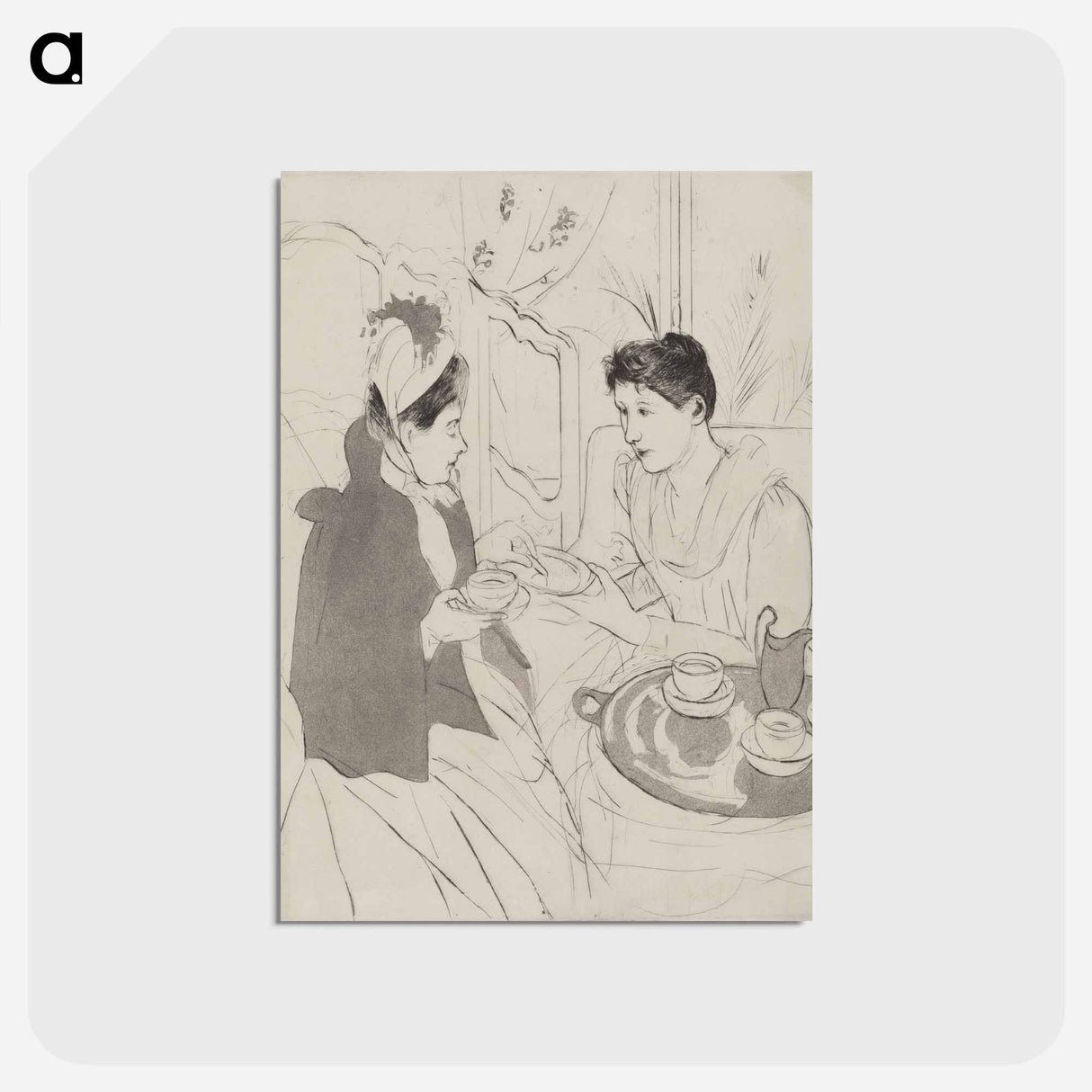 アートポストカード-Afternoon Tea Party - メアリー カサット Postcard.