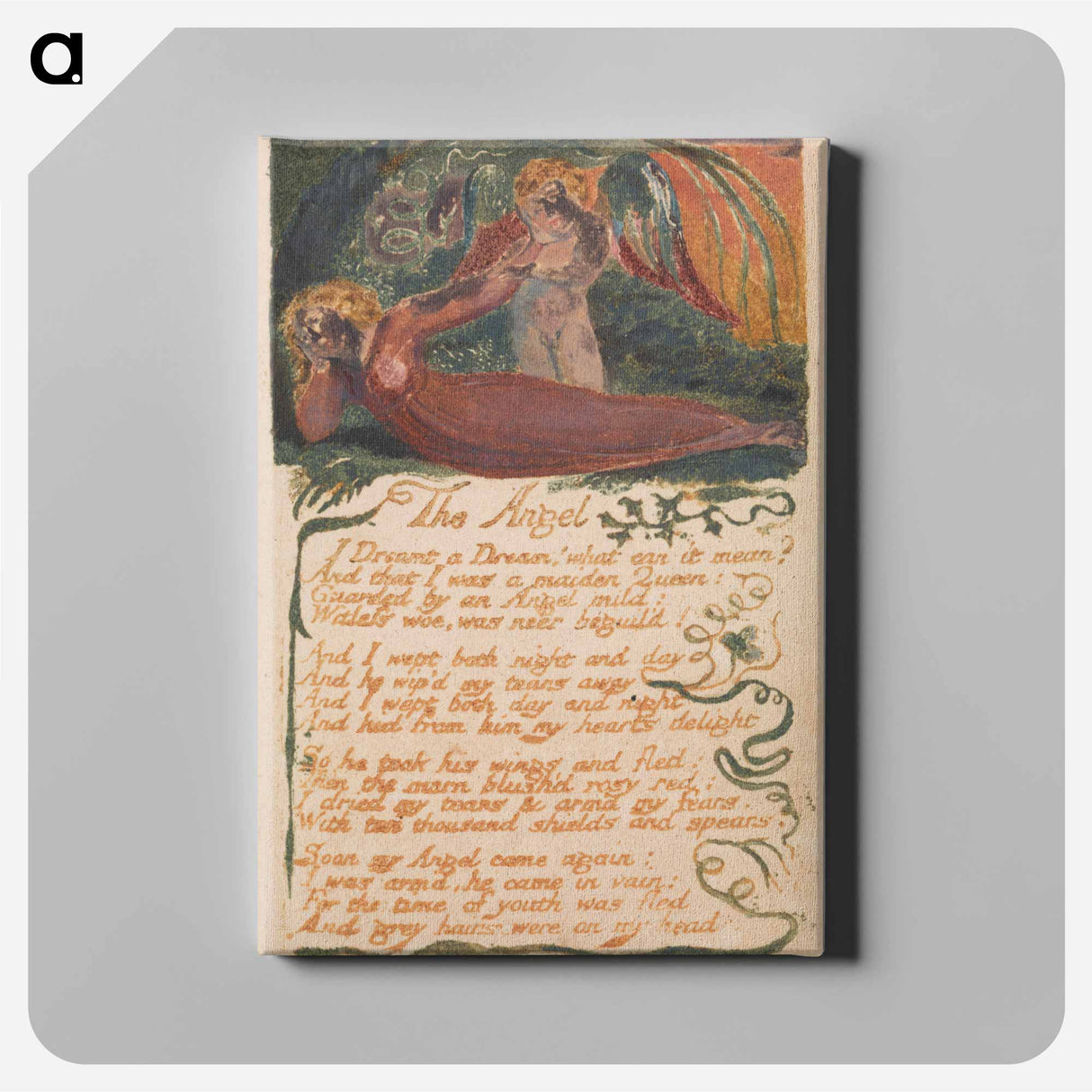 Songs of Innocence and of Experience, Plate 40, "The Angel" - ウィリアム ブレイク Canvas.